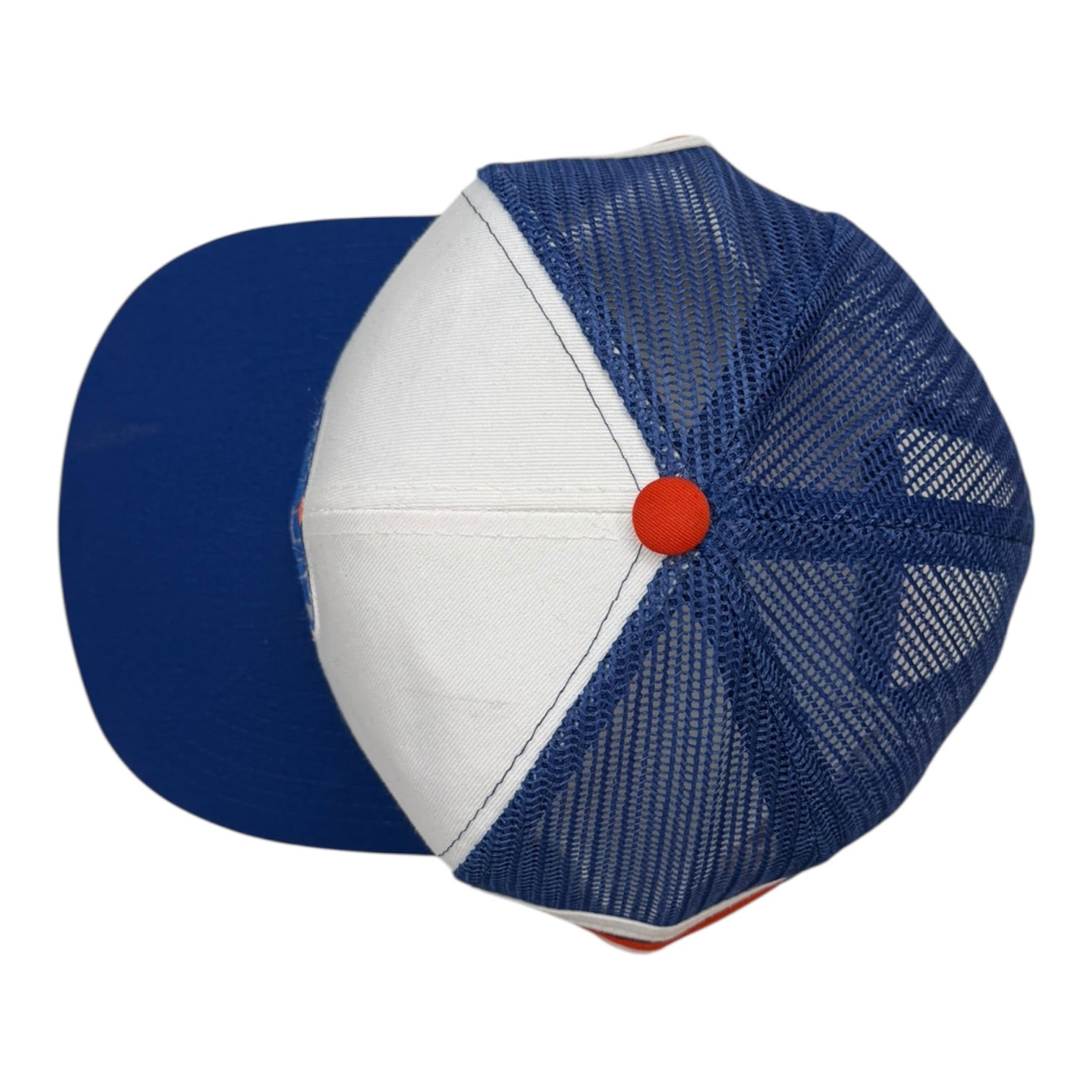 Vintage Ted Fletcher Edmonton Oilers Tri-Stripe Hat Blue/White/Orange