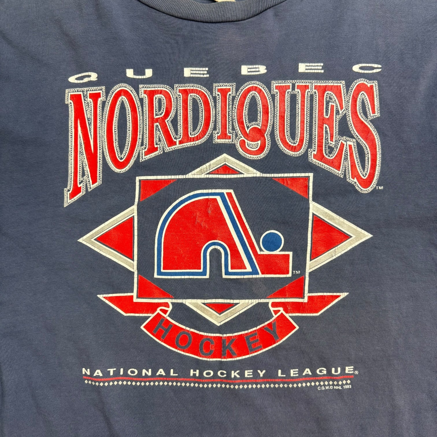 1993 Quebec Nordiques Tee Slate Blue