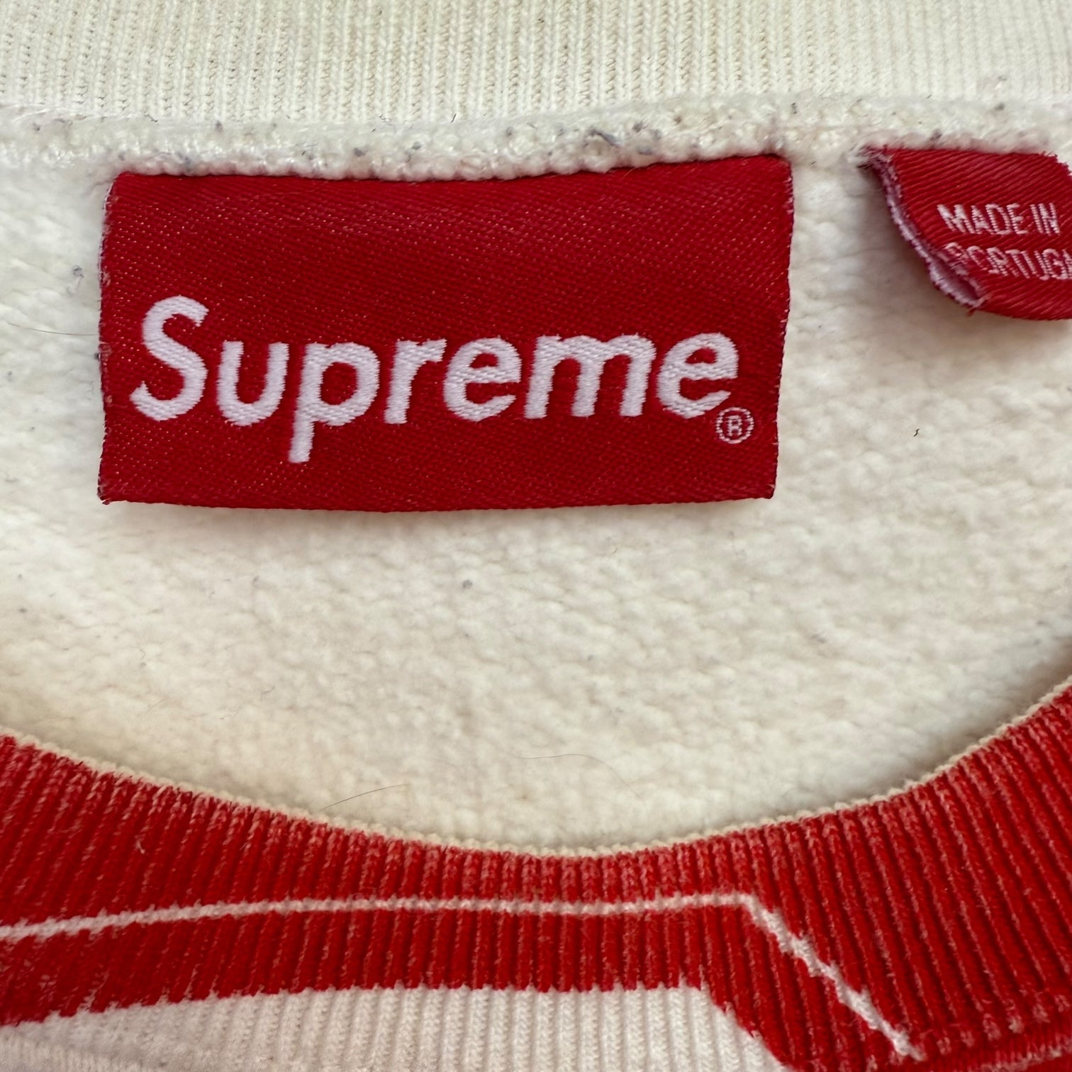 Supreme Overprint Crewneck Red/White