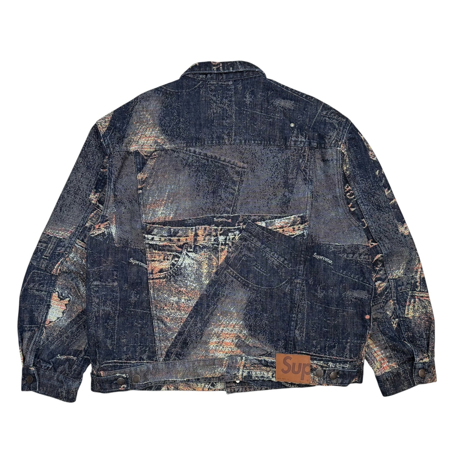 Supreme Archive Denim Jacquard Trucker Jacket Dark Wash