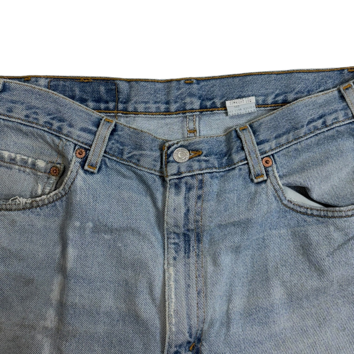 Vintage Levi 505 Thrashed Denim Jeans Light Wash