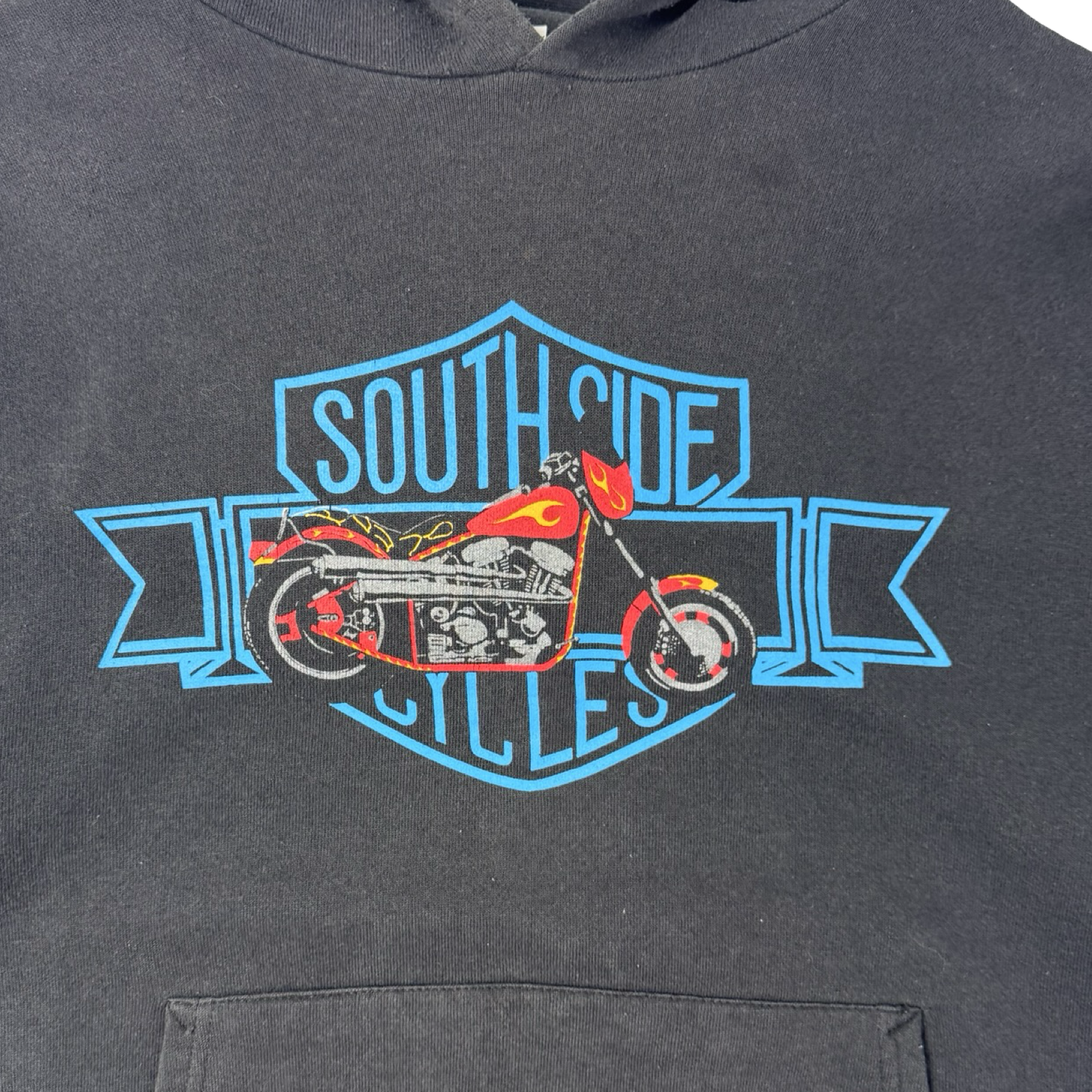 Vintage Southside Cycles Biker Hoodie Black