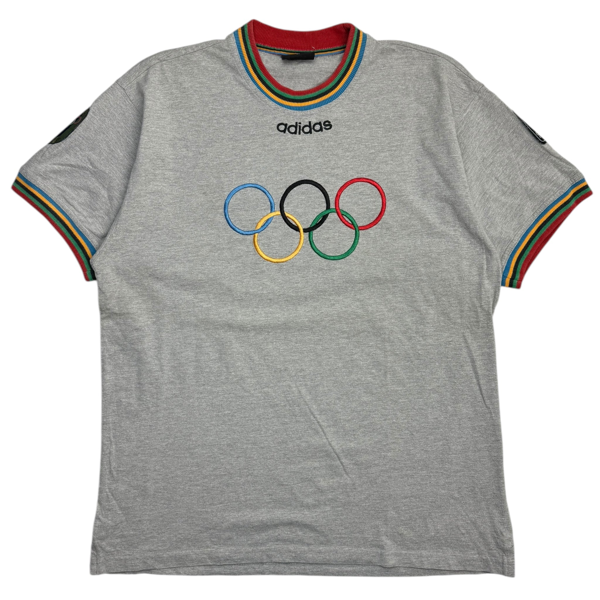 Vintage Adidas Olympic Rings Embroidered Ringer T-Shirt