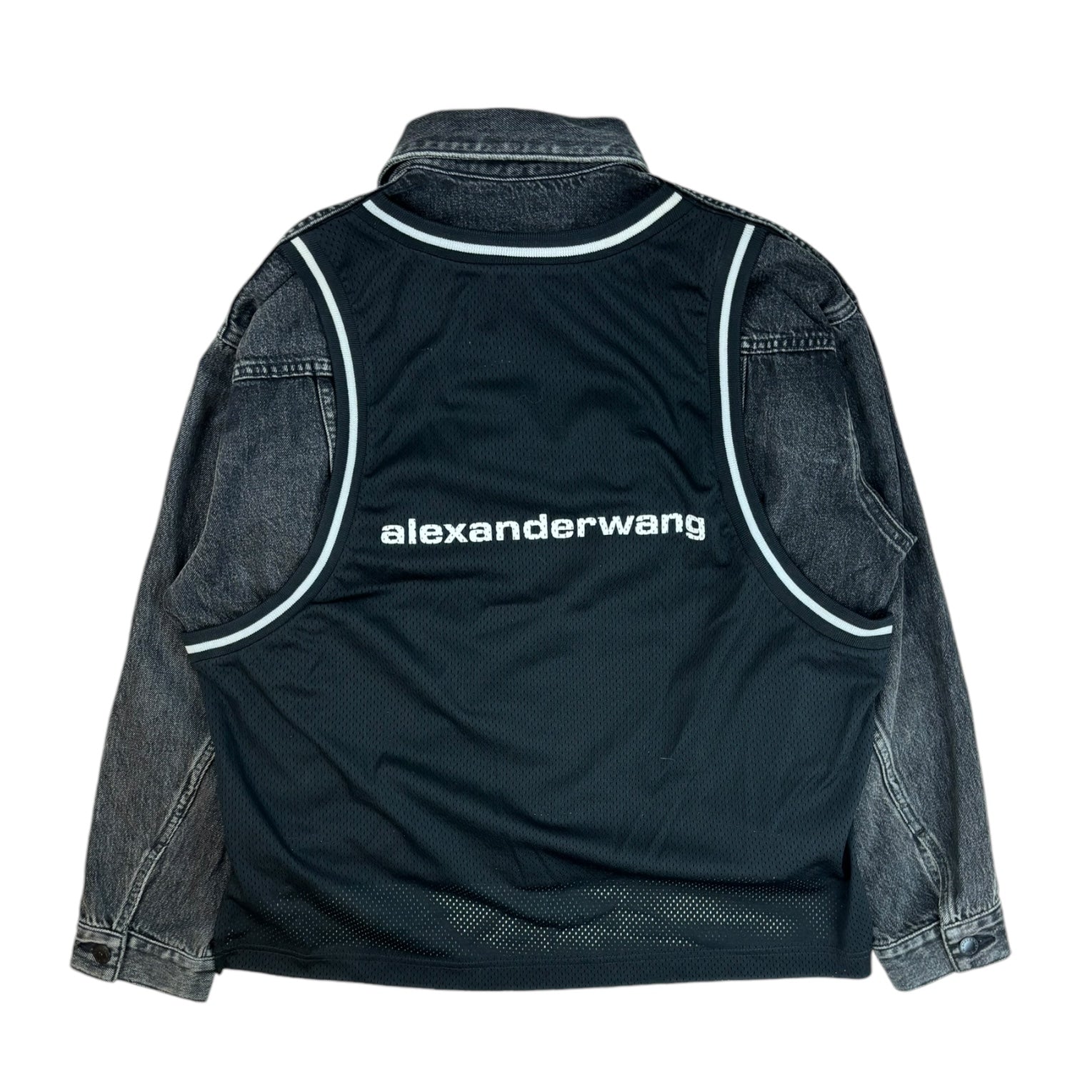 Alexander Wang Game Hybrid Denim Jacket Black