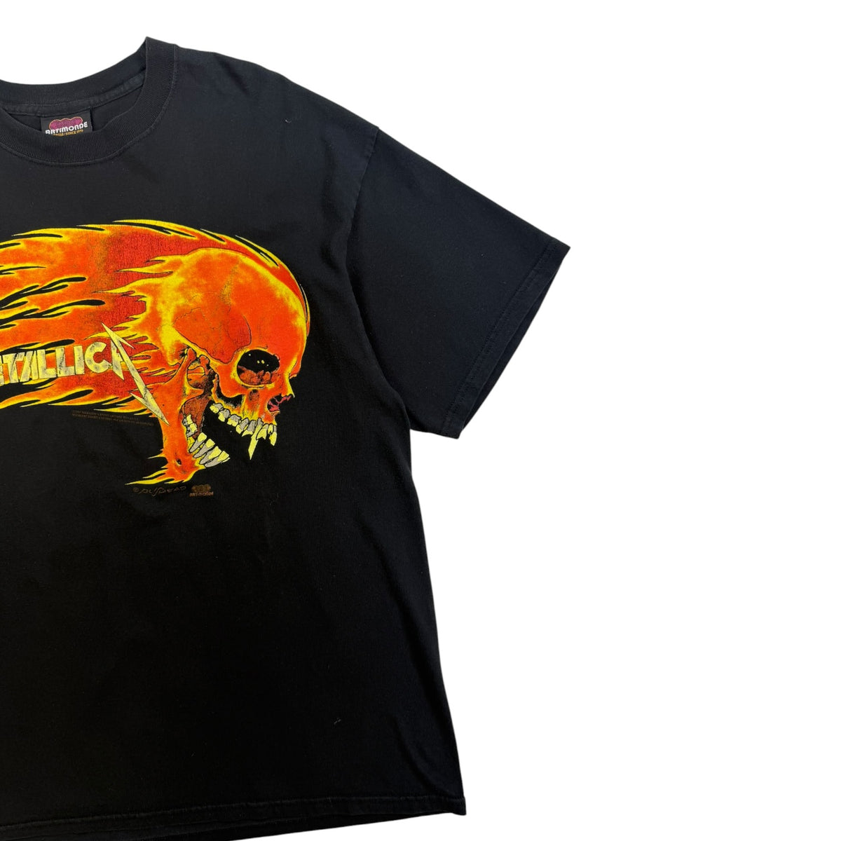 Vintage 1994 Metallica Flaming Skull T-Shirt Black