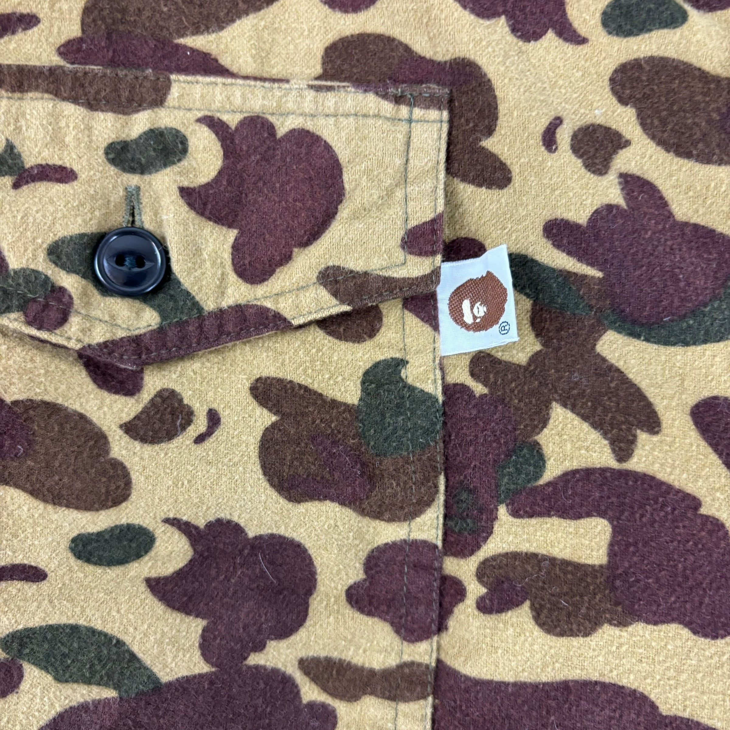 Bape Chamois Camo Half-Zip LongSleeve Shirt