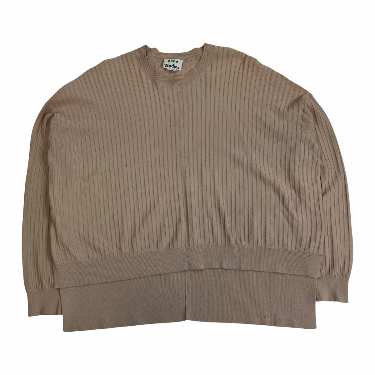(W) Acne Studios Ribbed Crewneck Sweater Dusty Pink