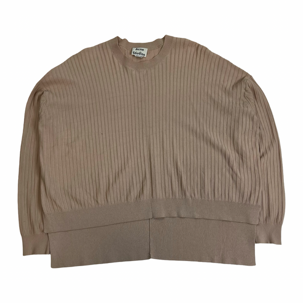 (W) Acne Studios Ribbed Crewneck Sweater Dusty Pink