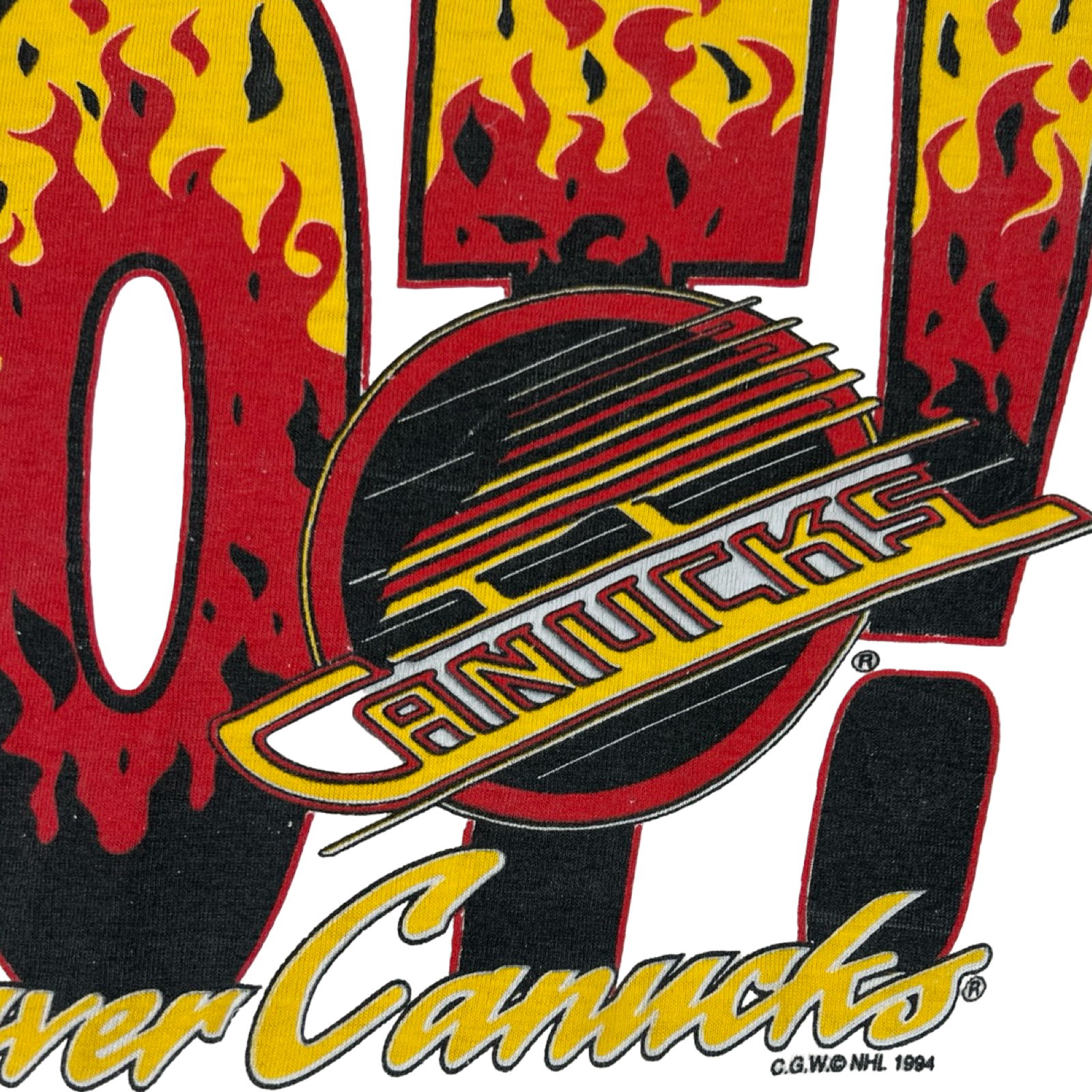 Vintage 1994 Vancouver Canucks “White Hot” T-Shirt White