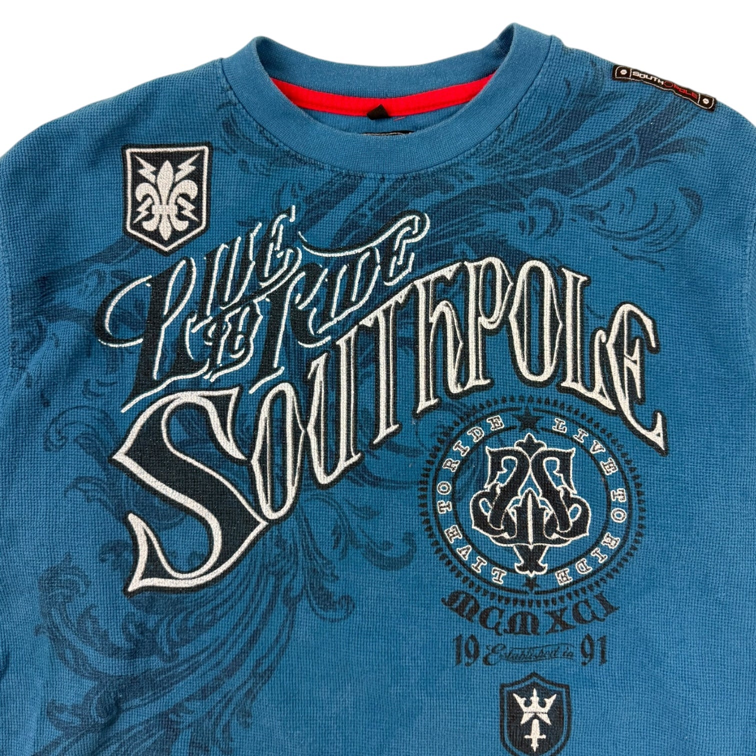 Vintage Y2K Southpole Thermal Longsleeve Blue