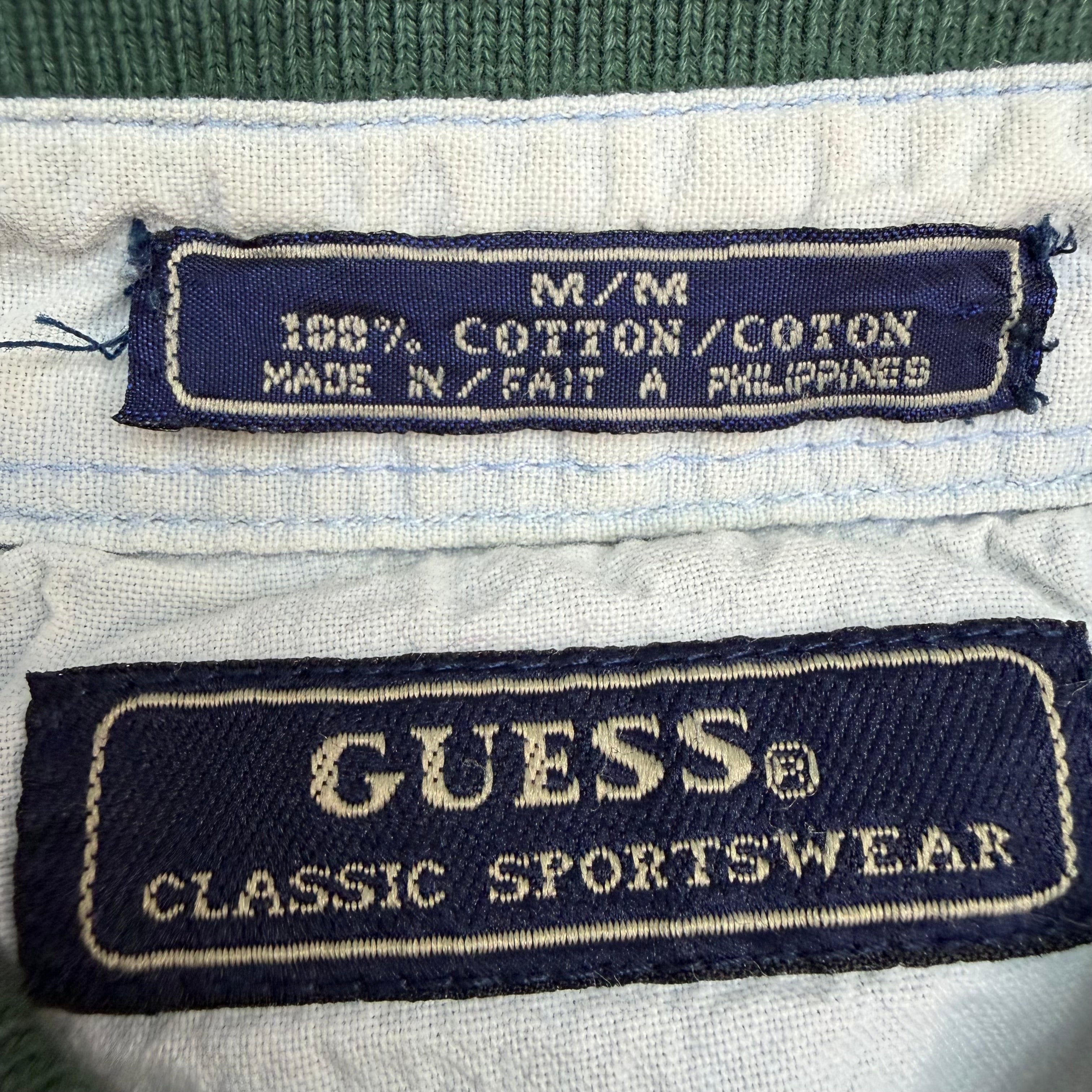 Vintage Guess “The Harvest Golf Club” Striped Longsleeve Polo Green/Navy