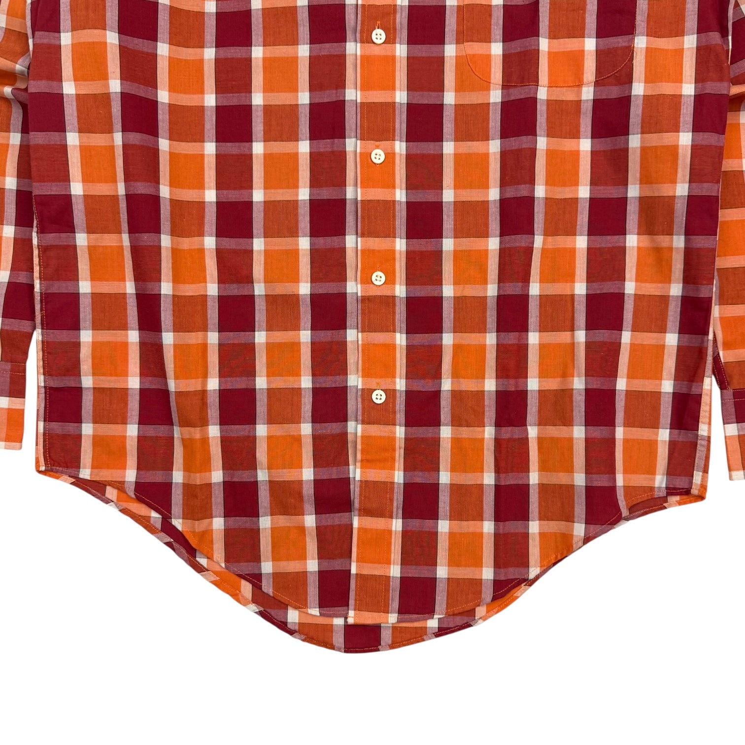Vintage Yves Saint Laurent Plaid Button Up Orange/Red