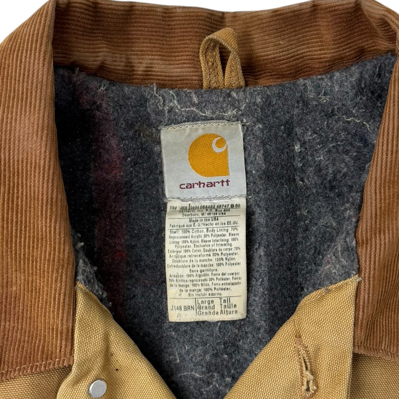 Carhartt J148 Blanket-Lined Firm Duck Jean Jacket Brown