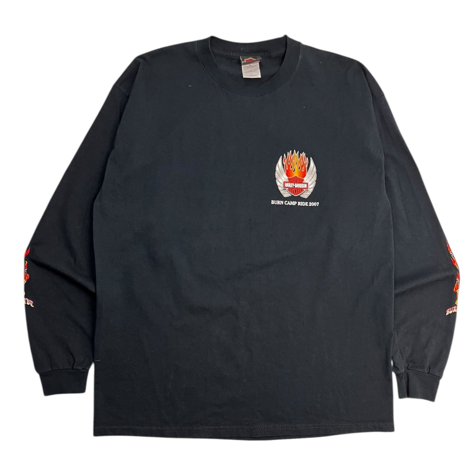 2007 Harley Davidson Firefighter Benefit Flame Sleeve Shirt