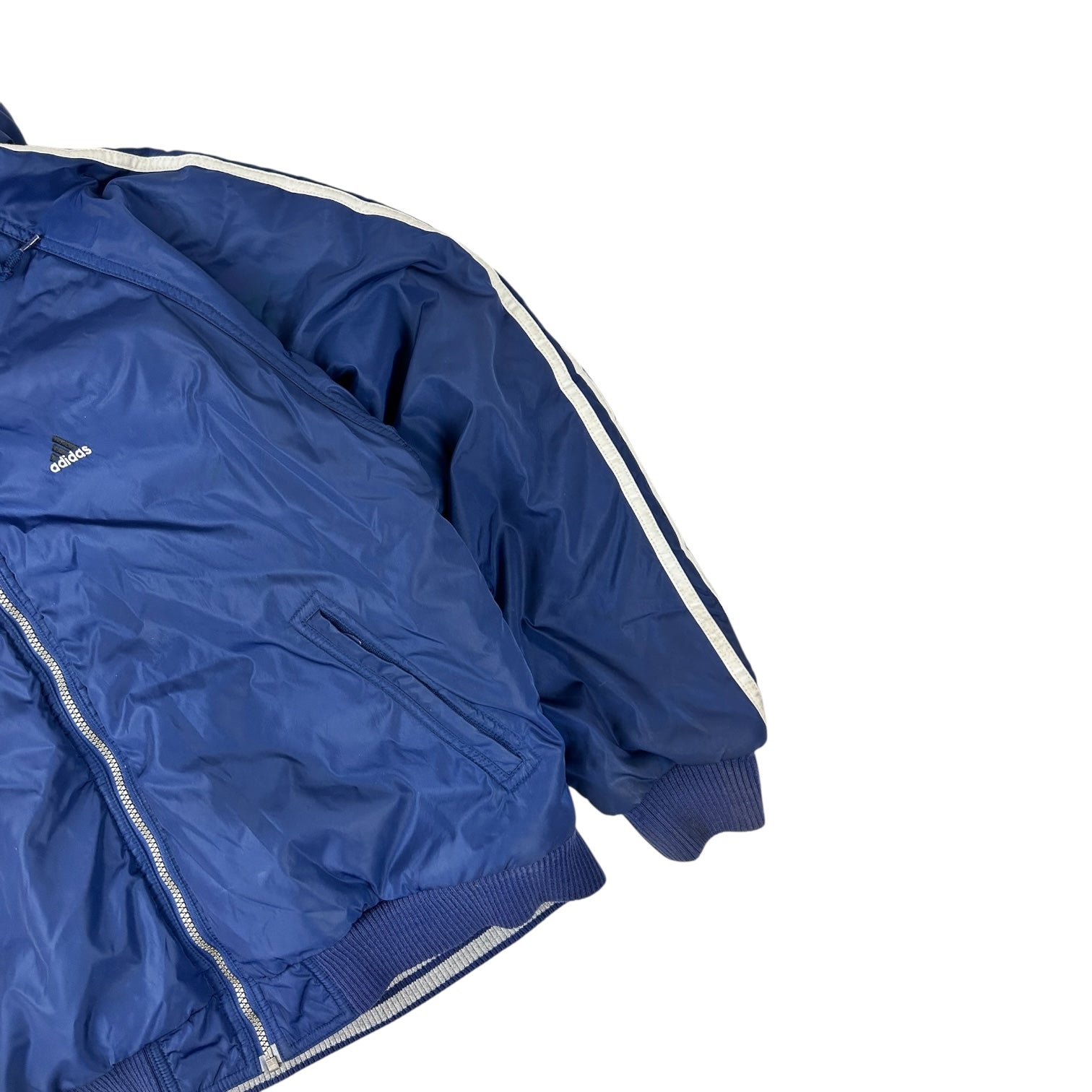 Vintage Adidas Reversible Hooded Jacket Blue/Navy