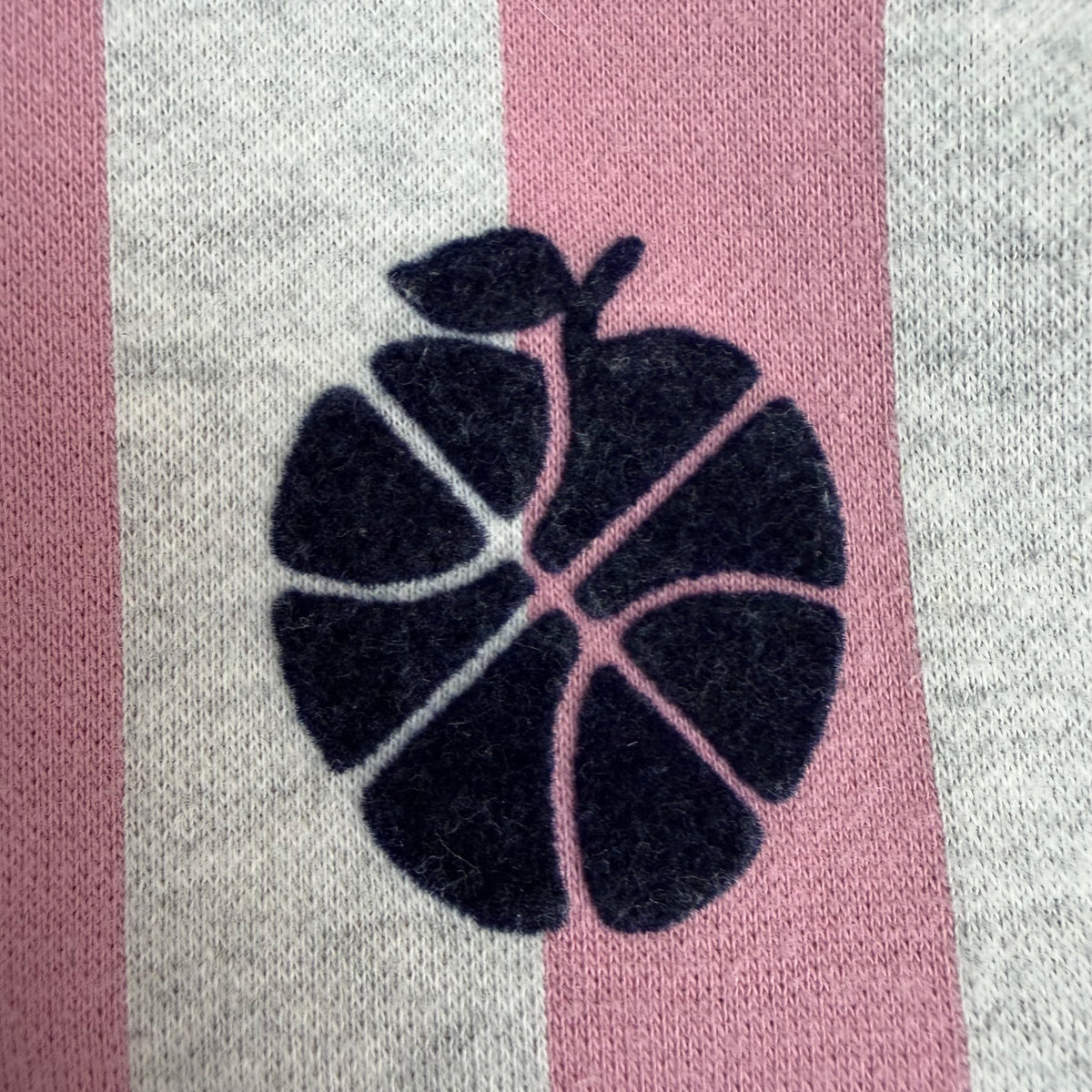 Aimé Leon Dore Flock Print LS Striped Polo Pink White