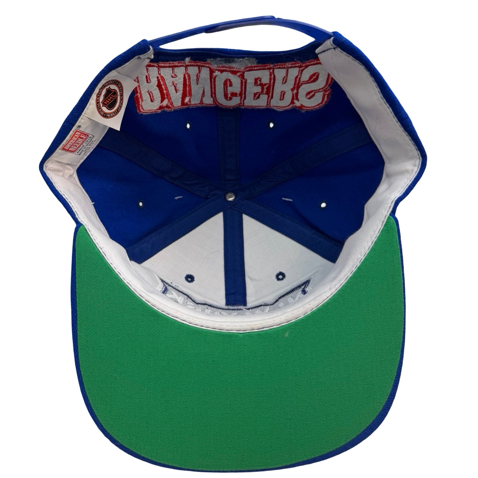 Vintage New York Rangers Embroidered Snapback Hat Blue