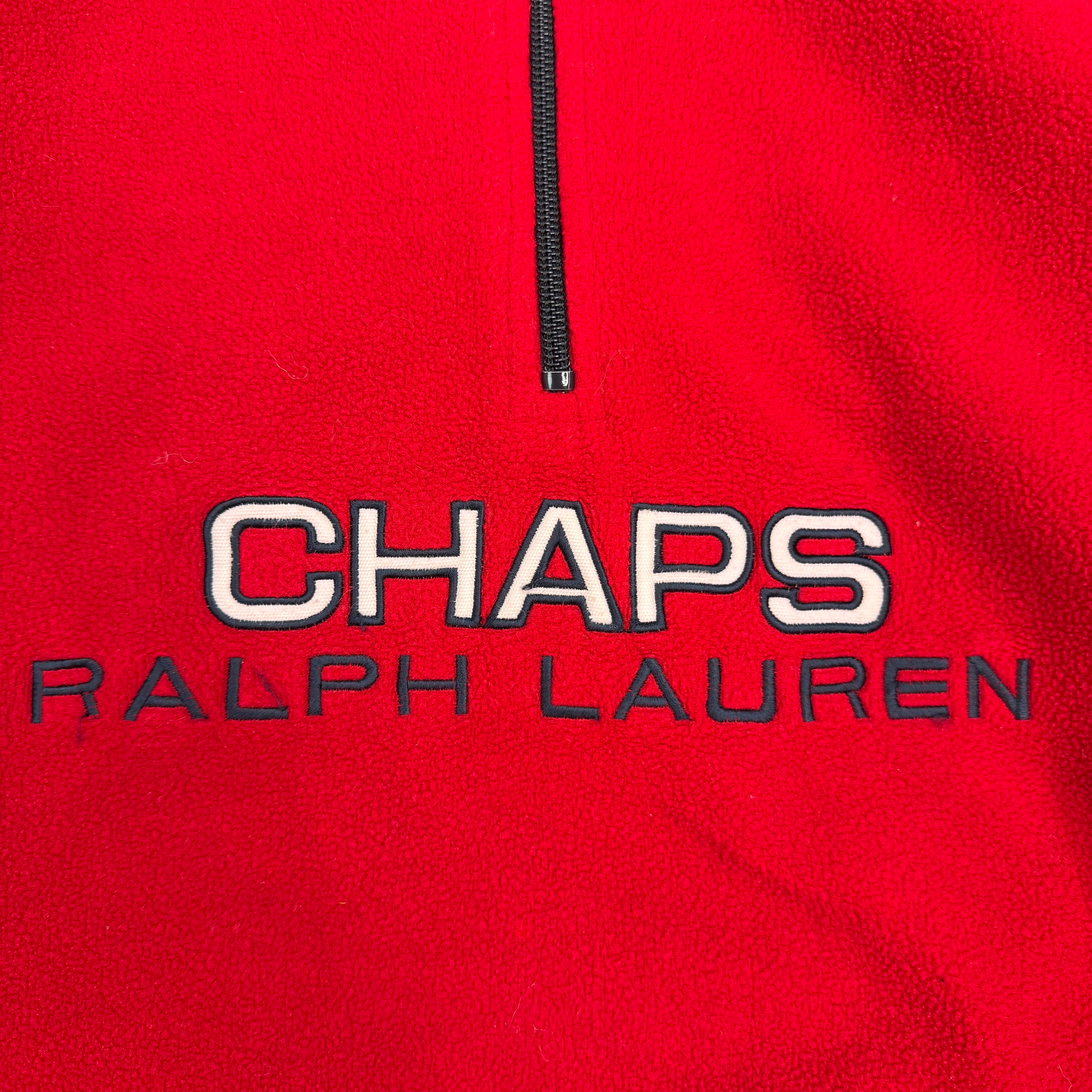 Vintage Chaps Ralph Lauren Fleece Quarter Zip Red
