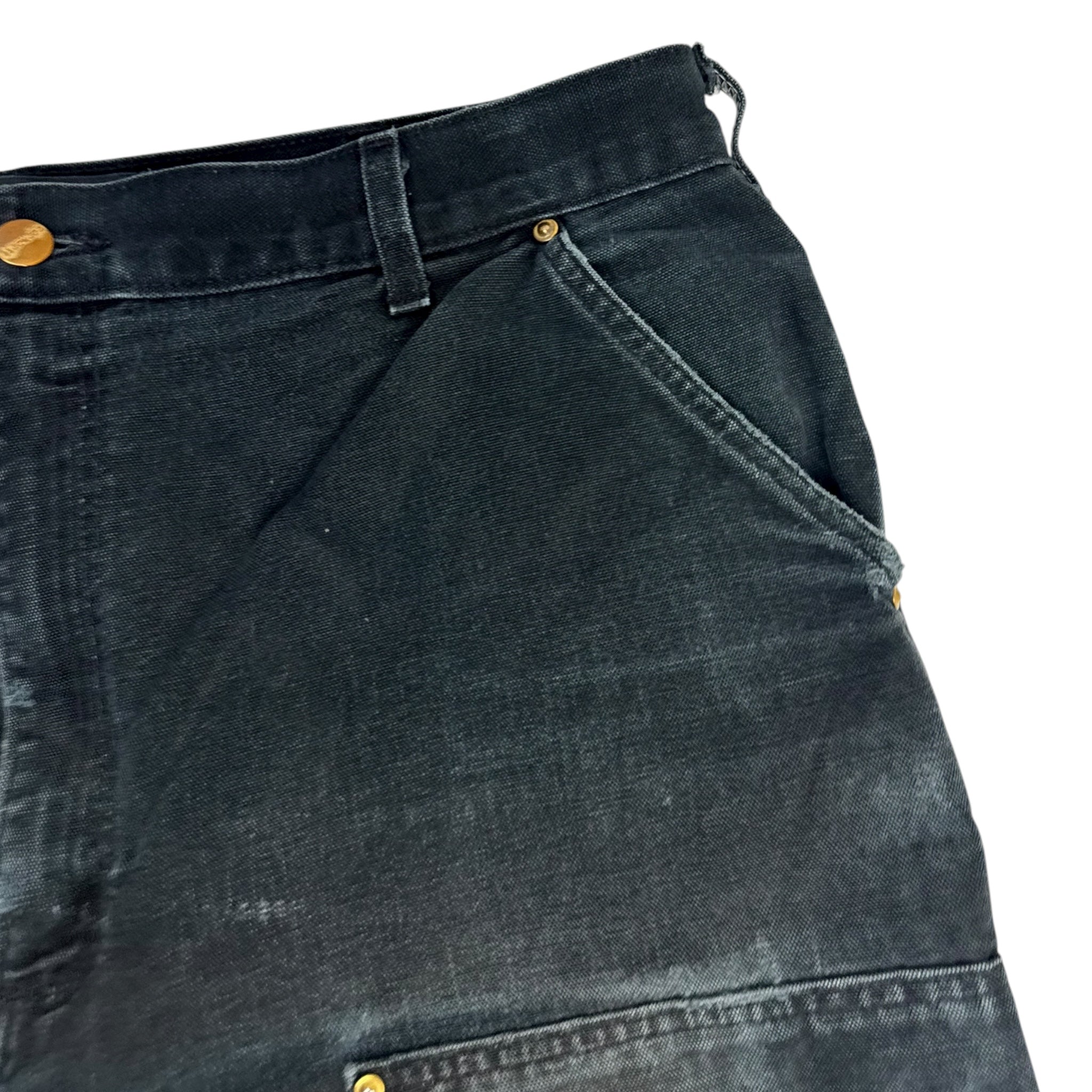 Distressed Carhartt Double Knee Bottoms Black