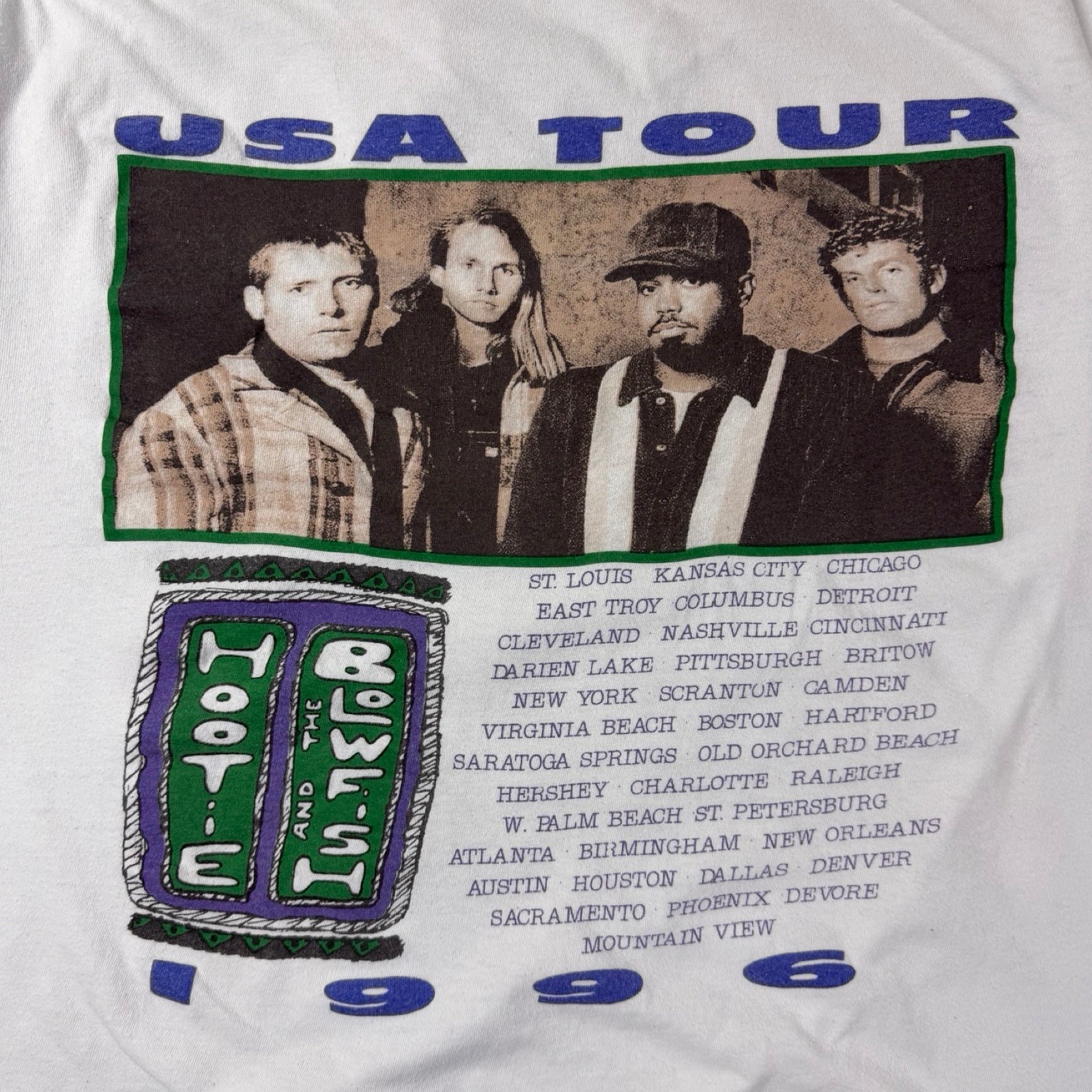 1996 Hootie and the Blowfish USA Tour T-Shirt White