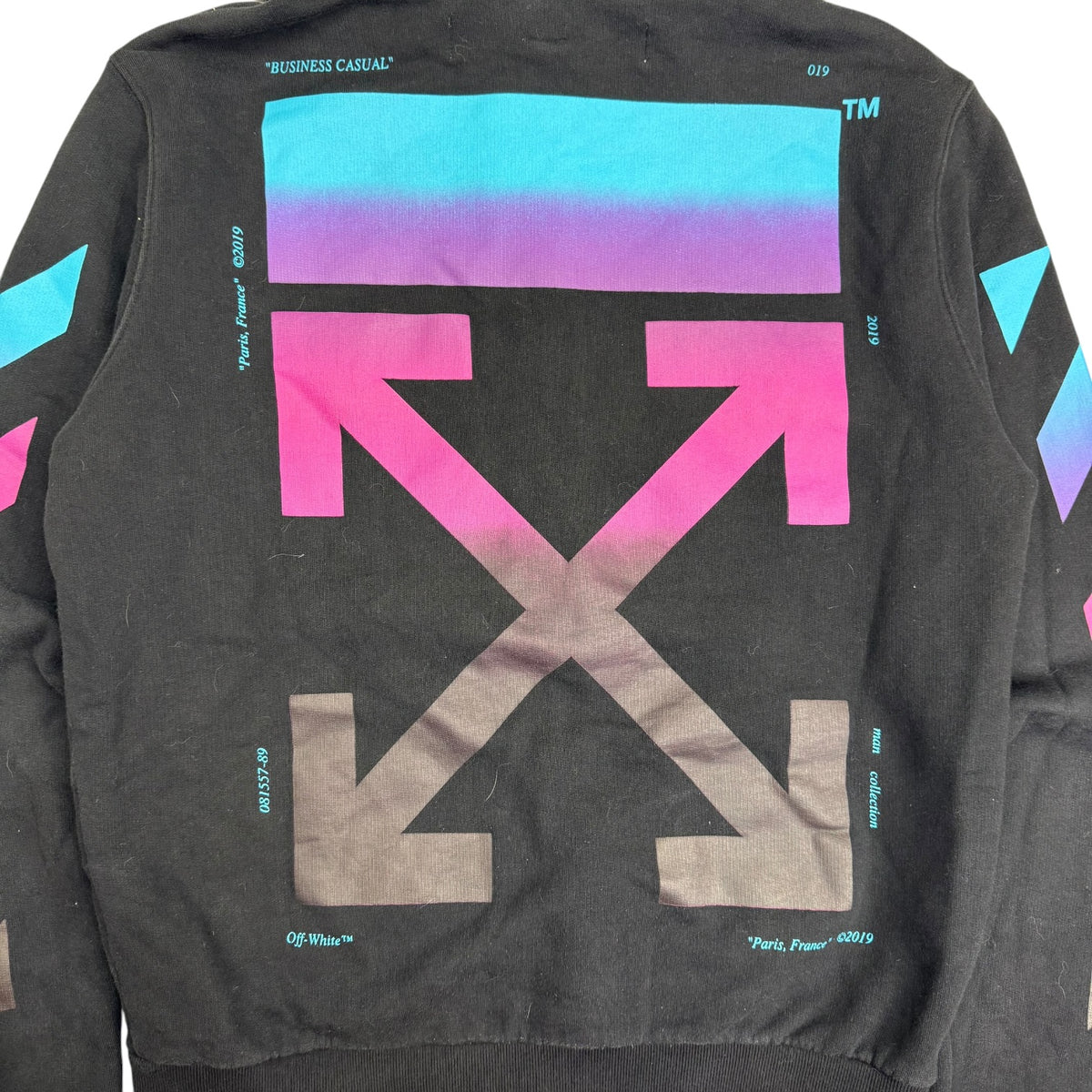 Off-White Diag Gradient Arrows Zip Up Hoodie Black