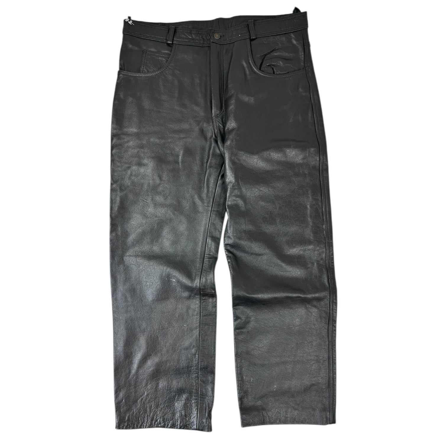 Vintage Xelement Wide Leather Pants Black
