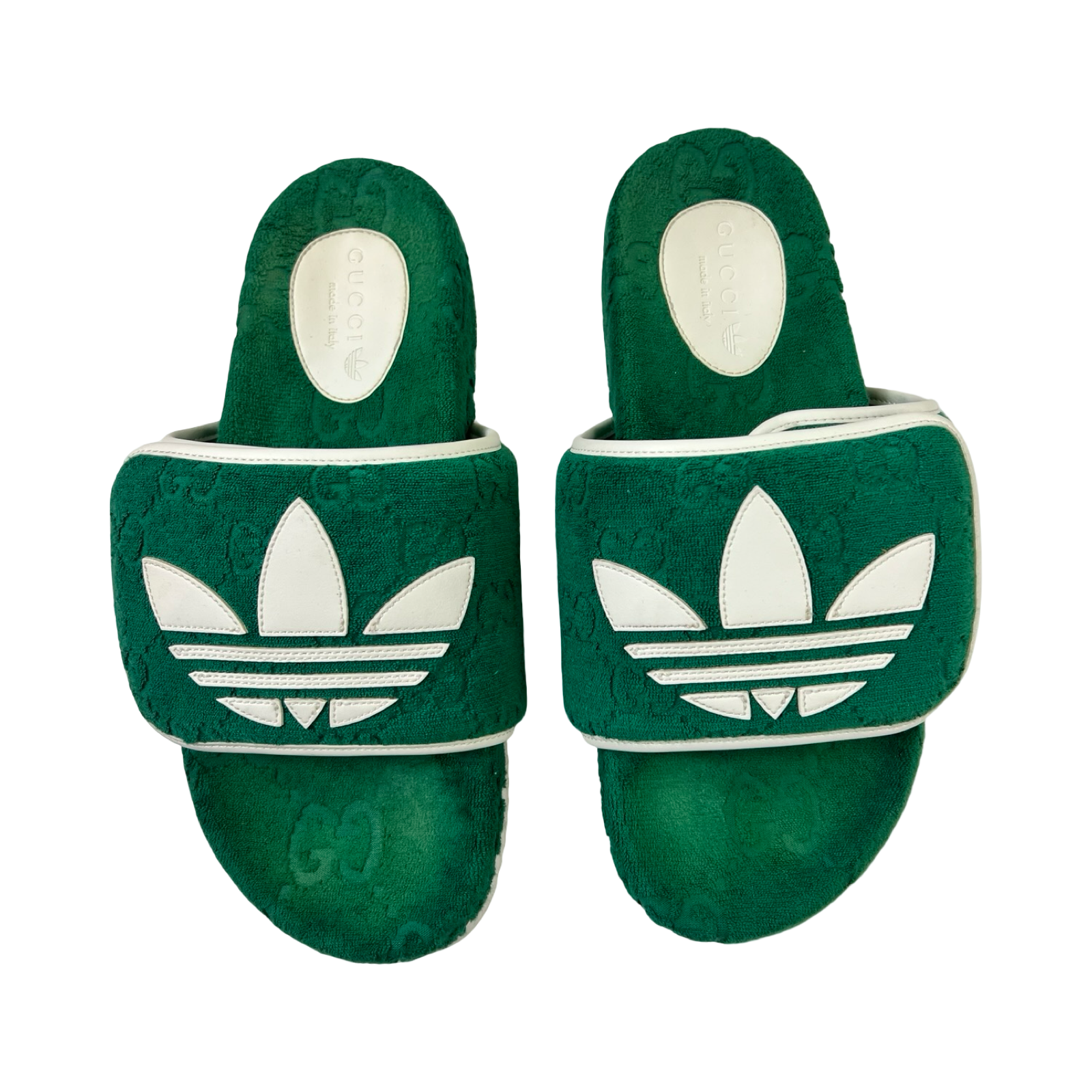 Gucci x Adidas Platform Slides Terrycloth Green (Used)