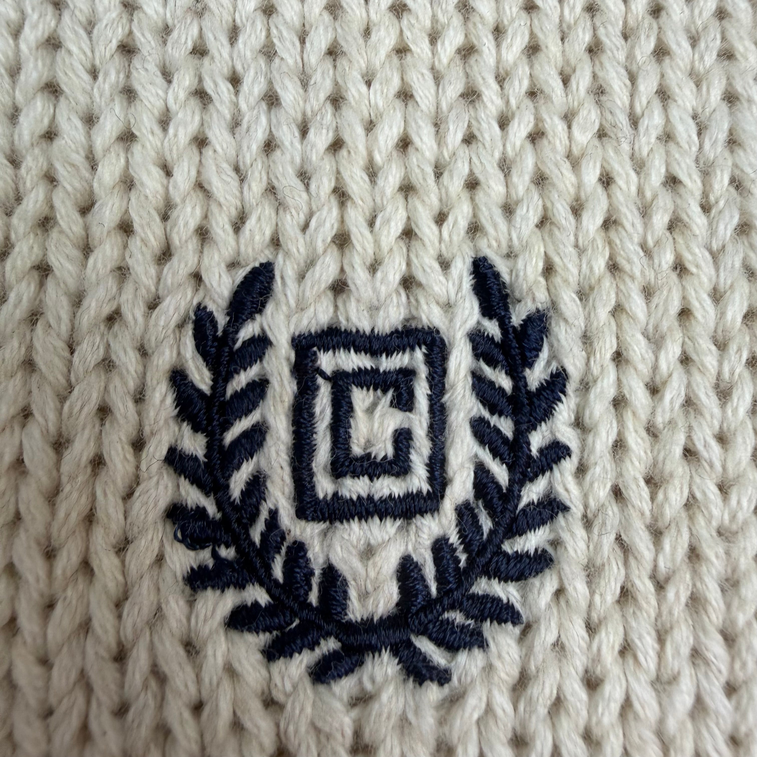 Vintage Chaps Knit Quater Zip Cream