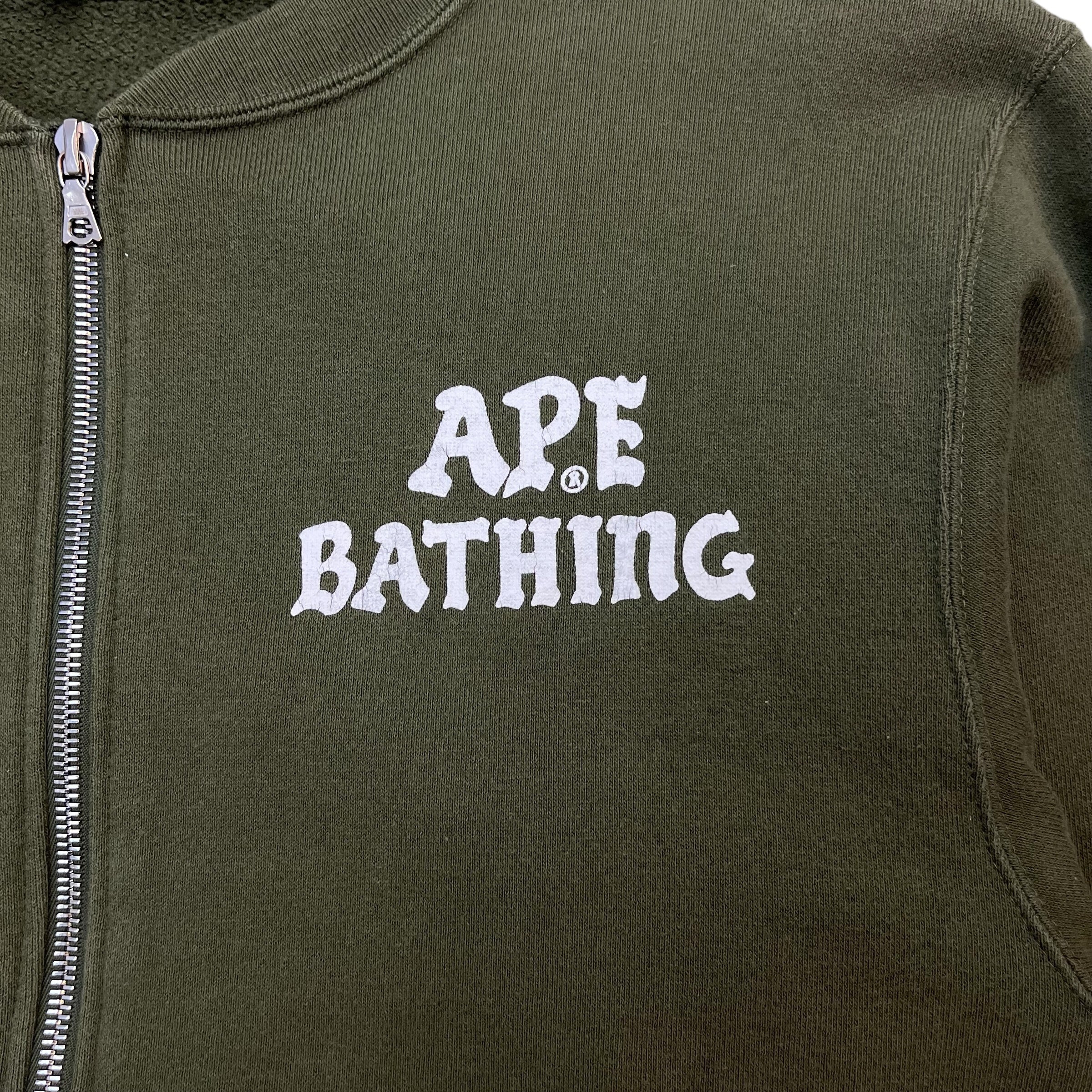 Bape Cotton Fleece Bomber Olive Green