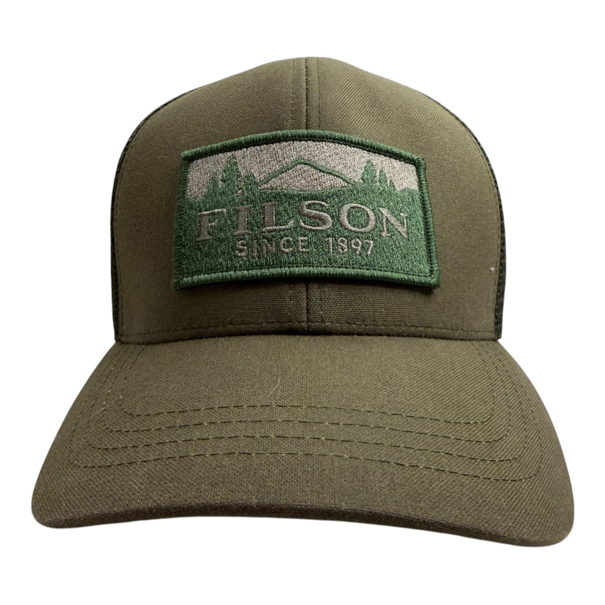 Vintage Filson Scenic Waxed Logger Mesh Hat Otter Green