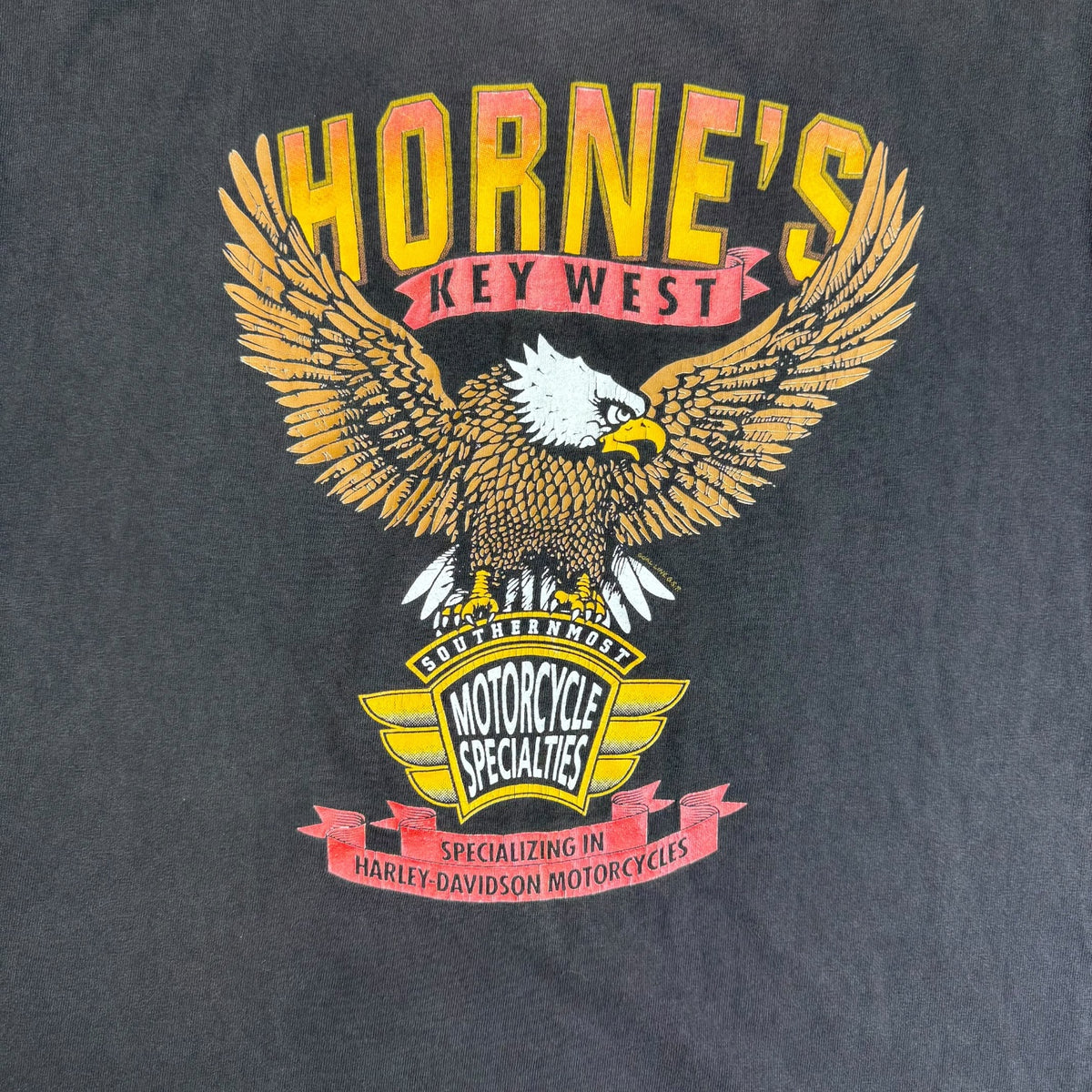 Vintage Hornes Key West Motorcycles Tee Black