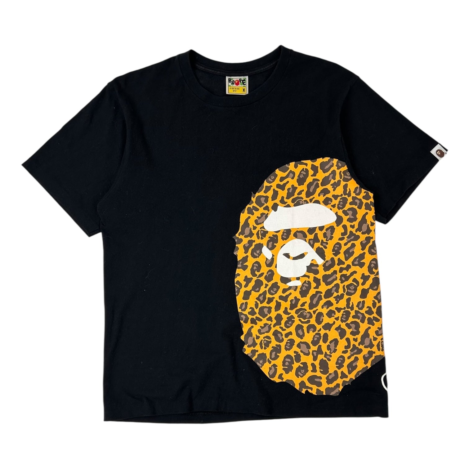 Bape Wild Leopard Pattern Side Big Ape T-Shirt Black