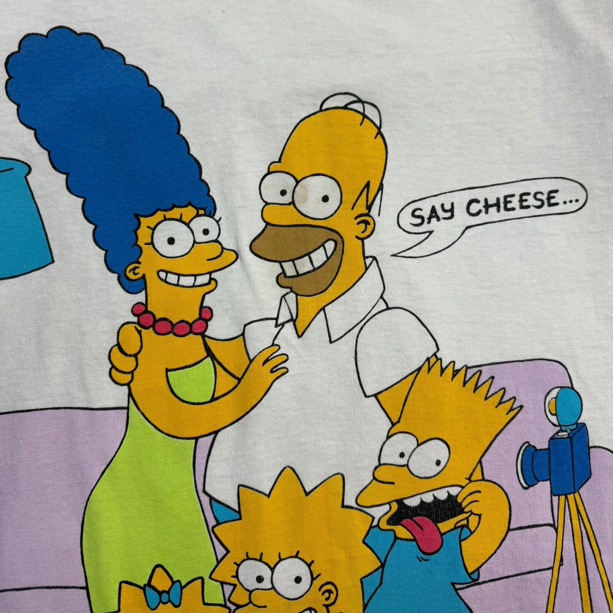 1989 Simpsons Family Photo Tee White