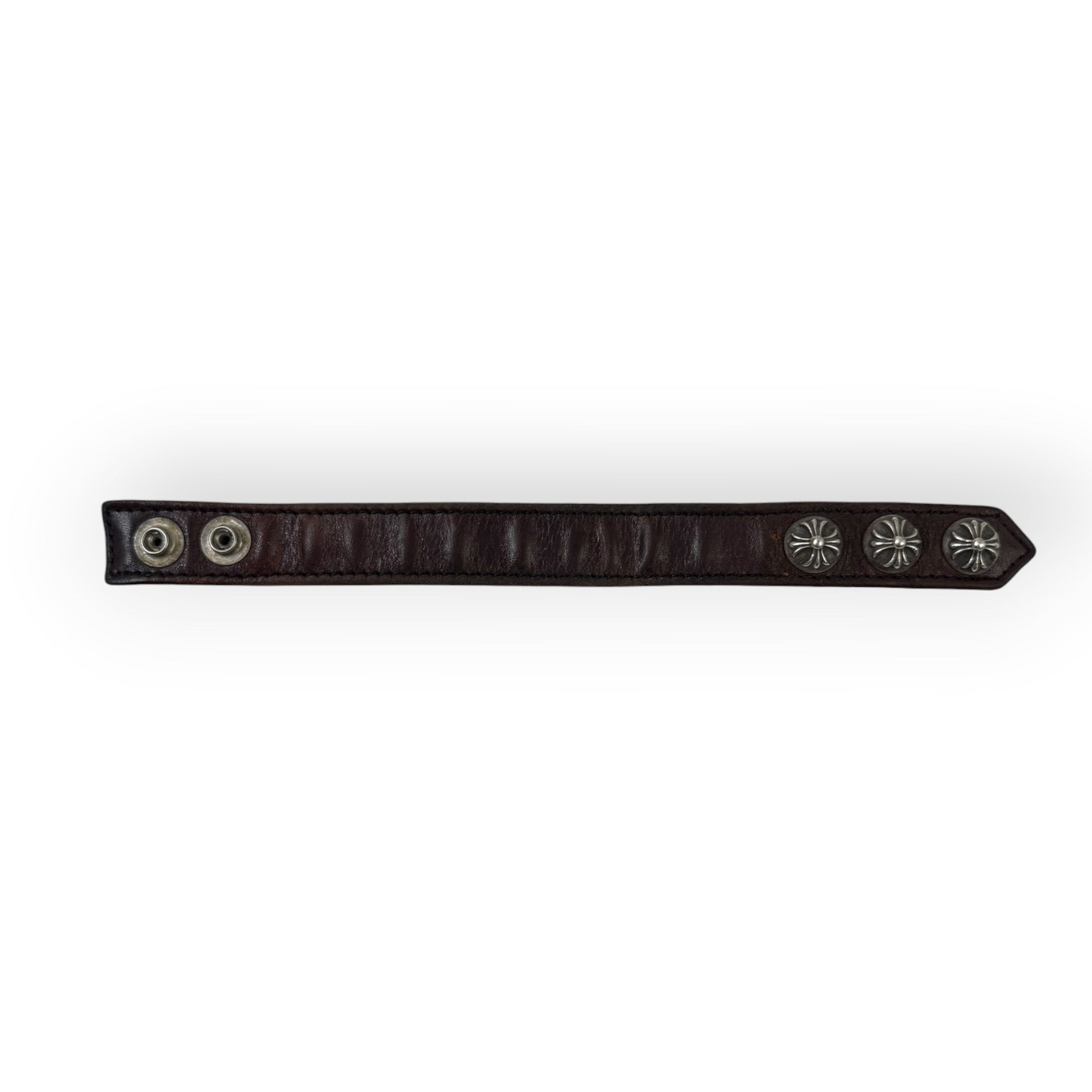 Chrome Hearts Leather Plus Bracelet Brown