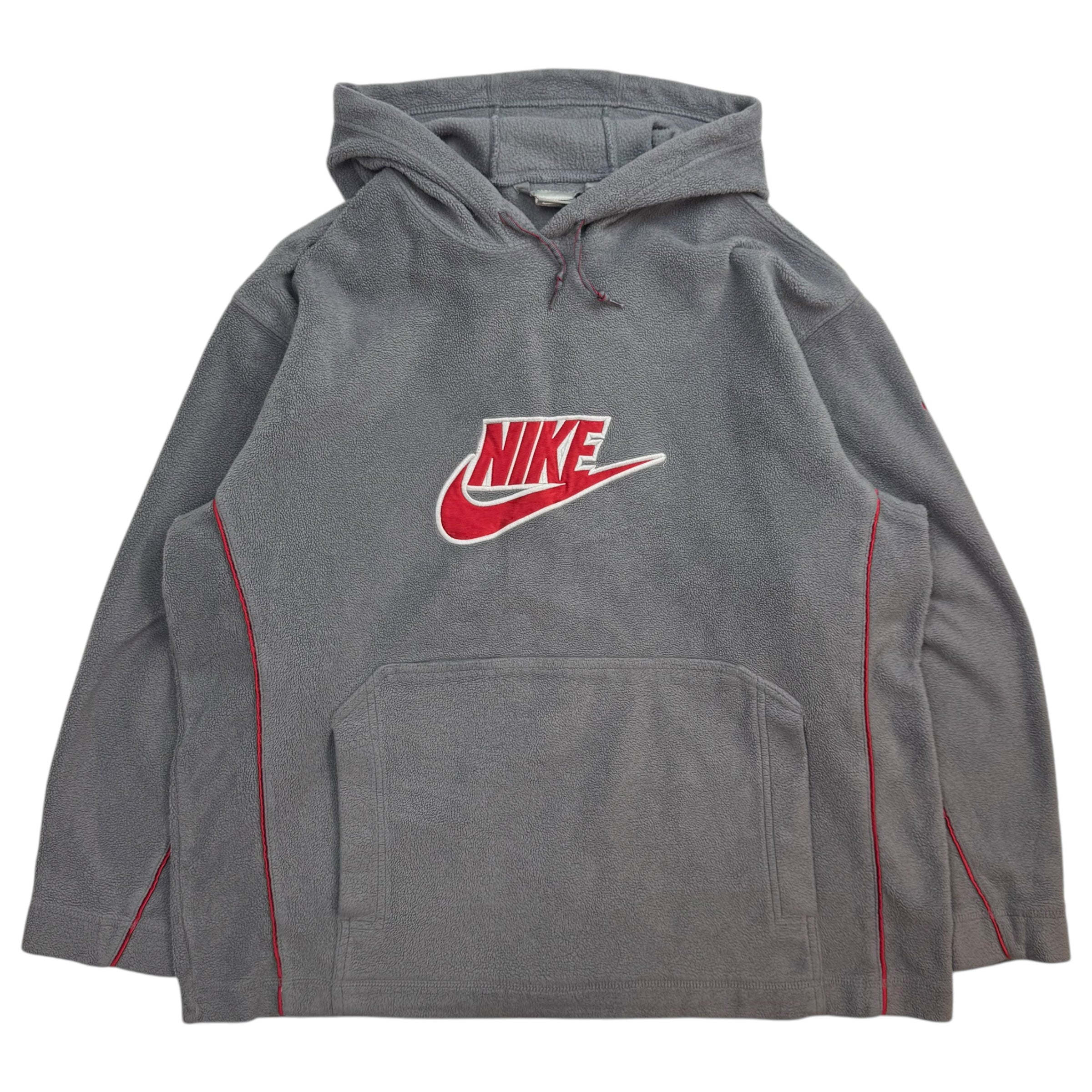 Vintage Nike Spellout Fleece Hoodie Grey