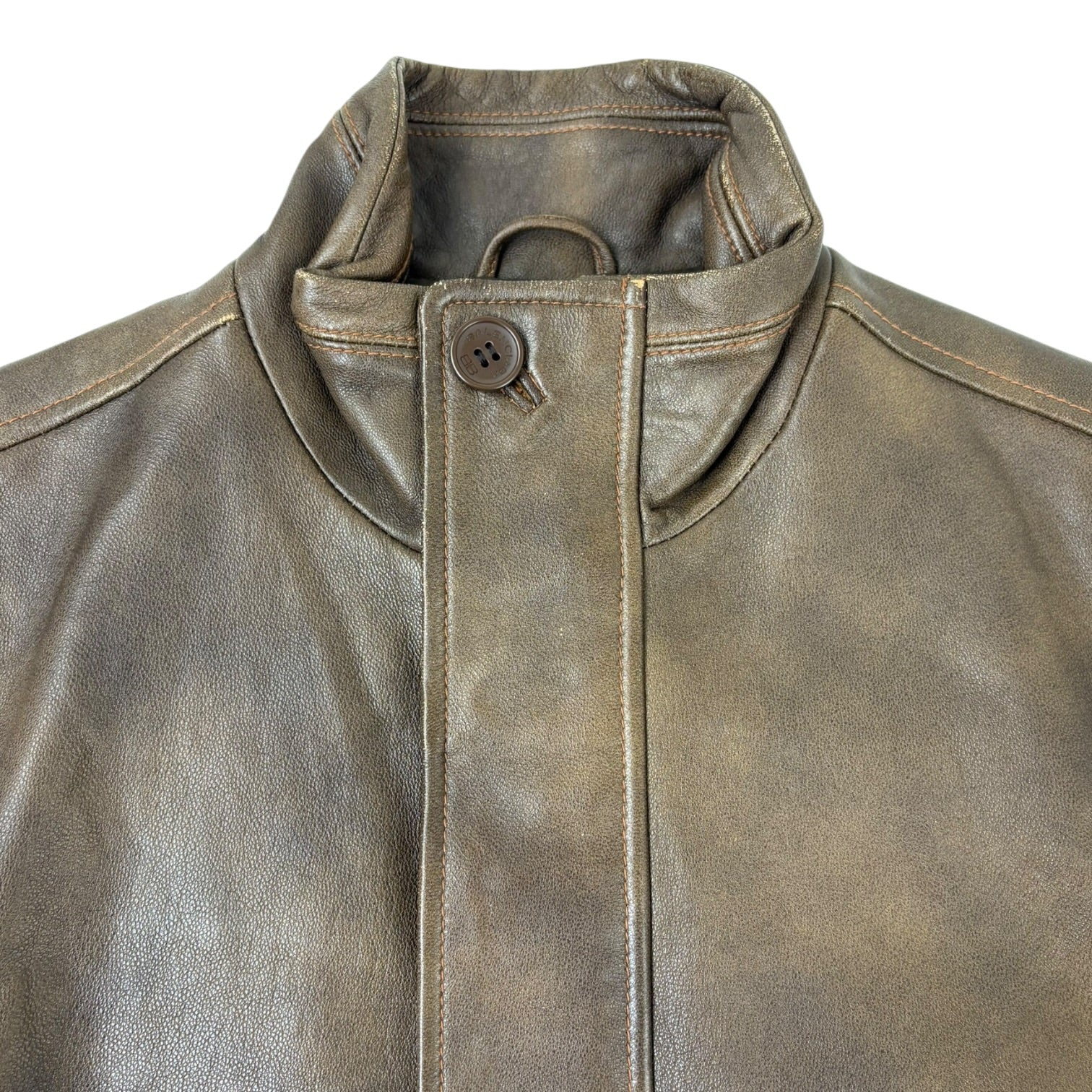 (W) Vintage 1997 Balenciaga Leather Jacket Brown