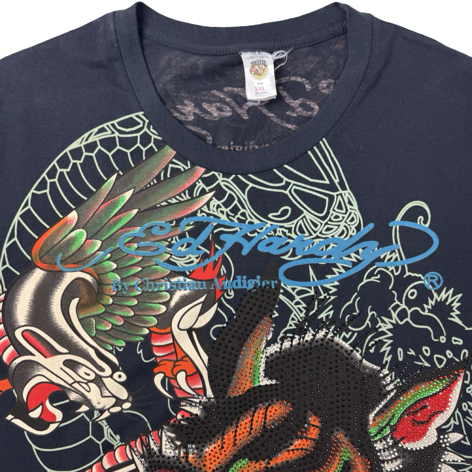 Vintage Y2K Ed Hardy Ambiguous Animal Rhinestone T-Shirt