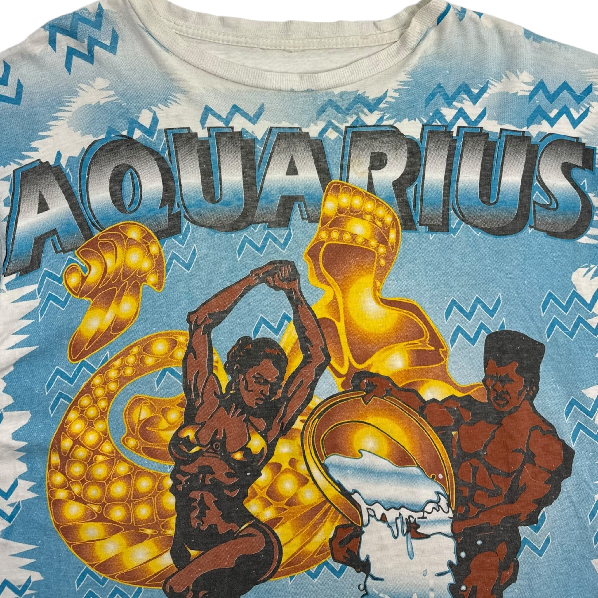 Vintage Aquarius All Over Print Zodiac Sign T-Shirt