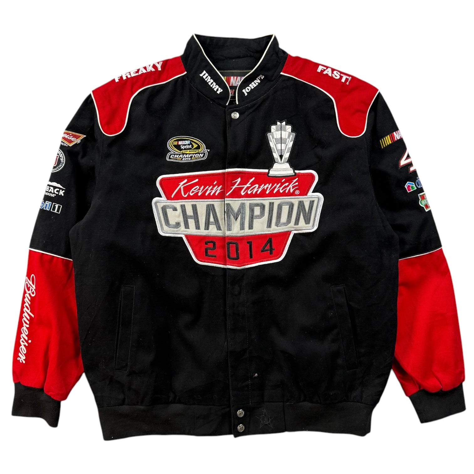 Vintage Jeff Hamilton NASCAR Kevin Harvick Racing Jacket Black/Red