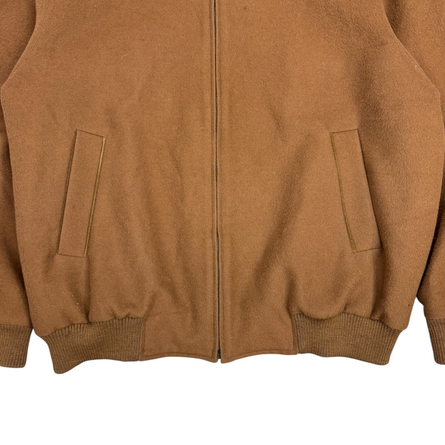 Vintage Alpaca Wool Bomber Jacker Brown