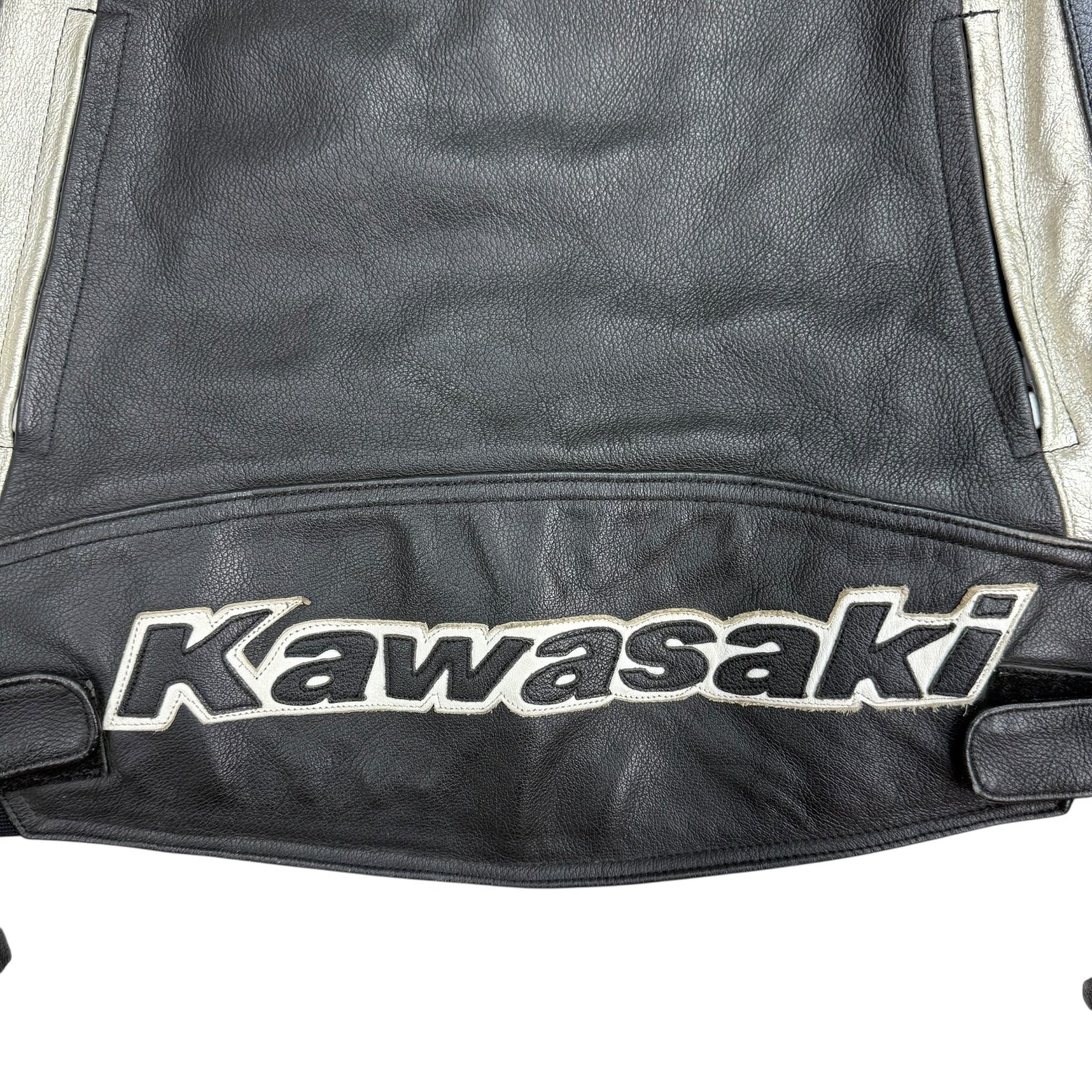 Vintage Kawasaki Leather Moto Jacket Black