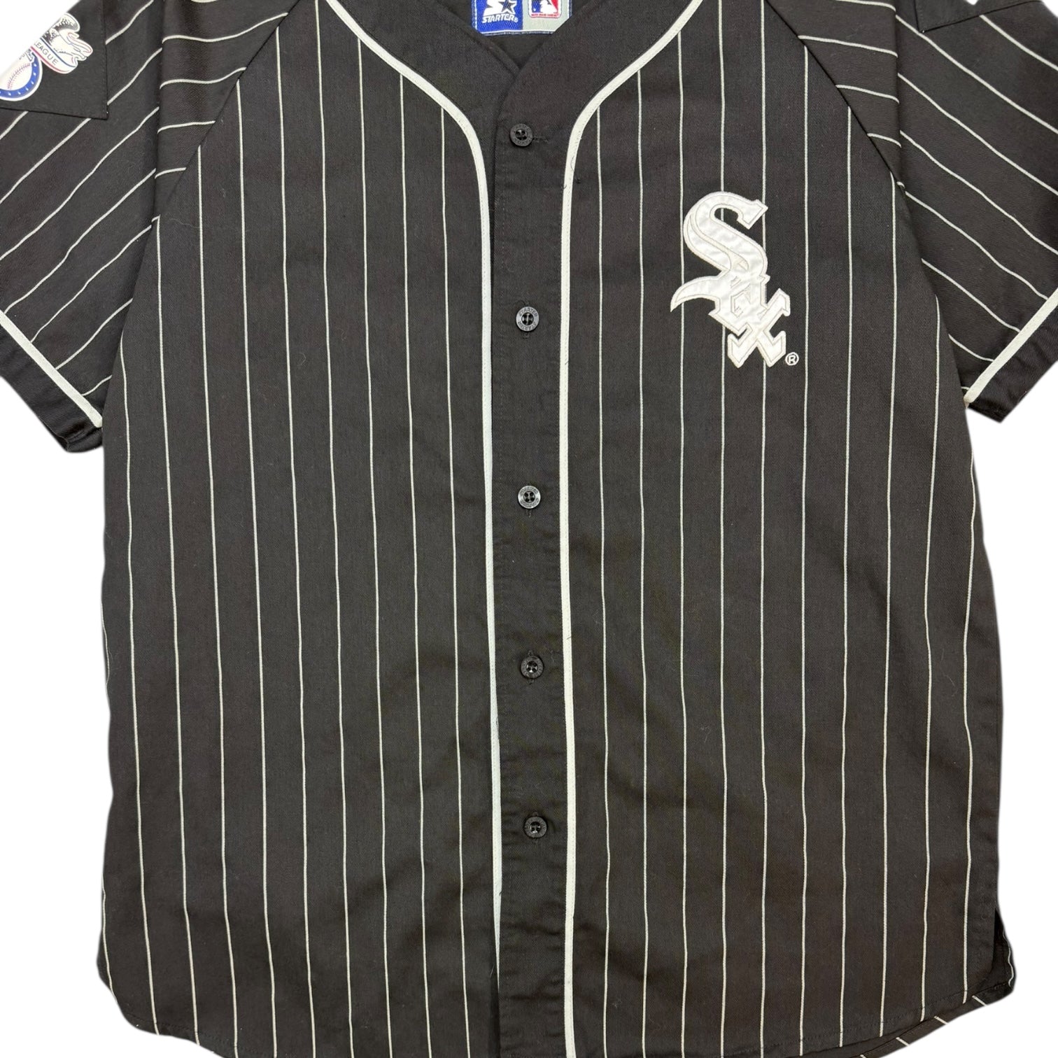 Vintage Chicago White Sox Starter Pinstripe Jersey Black
