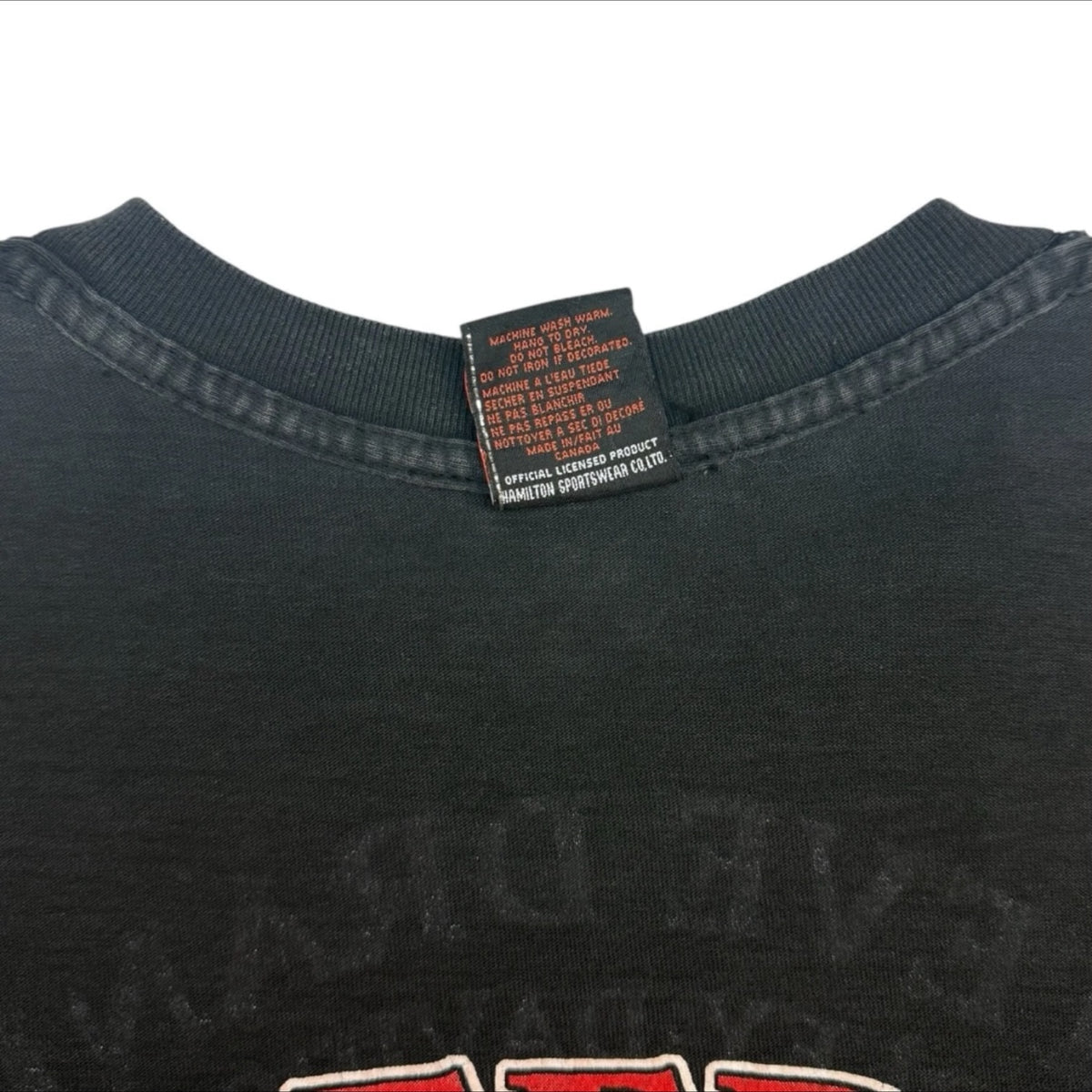 Vintage Harley Davidson Canadian Test Print Double Sided Tee Black