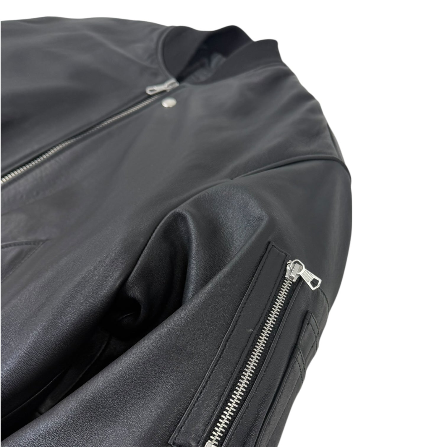 Stussy Leather Built Bomber Black