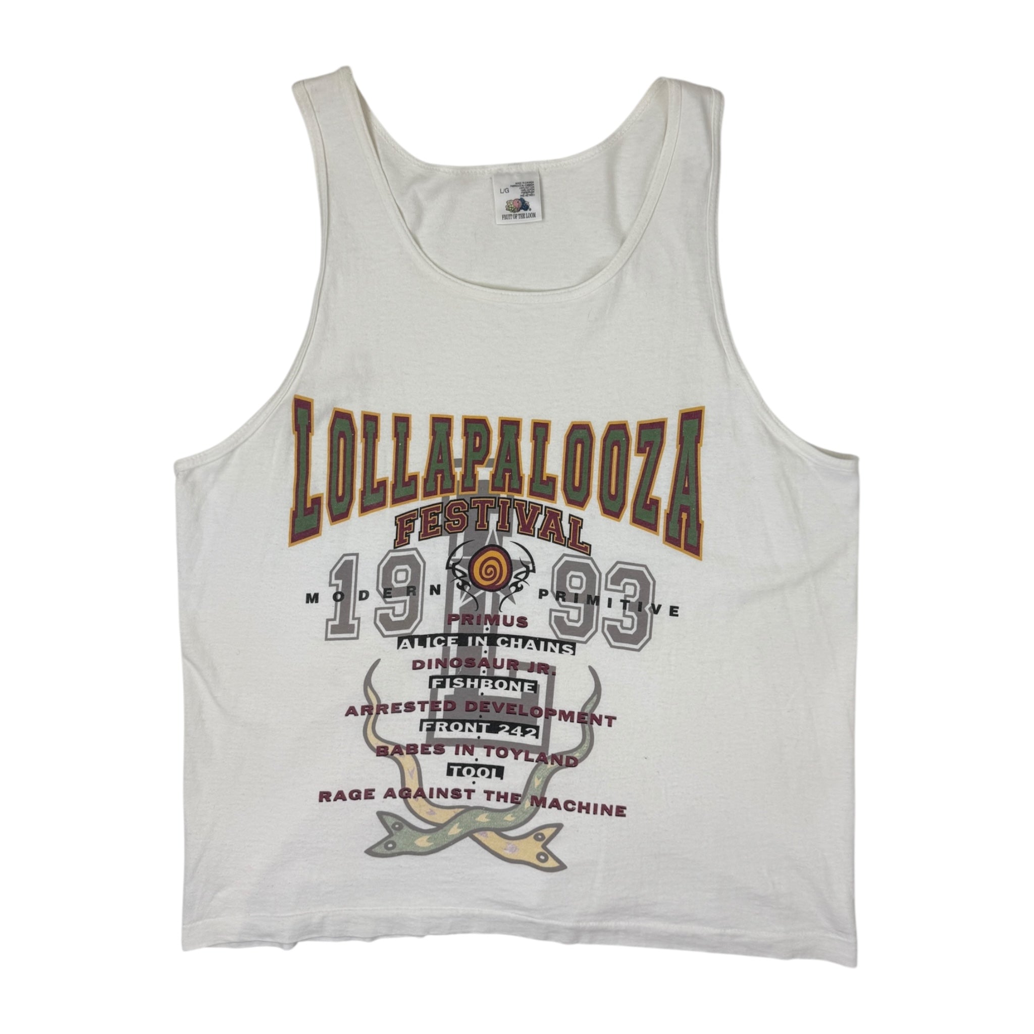 Vintage 1993 Lollapalooza Tank Top White