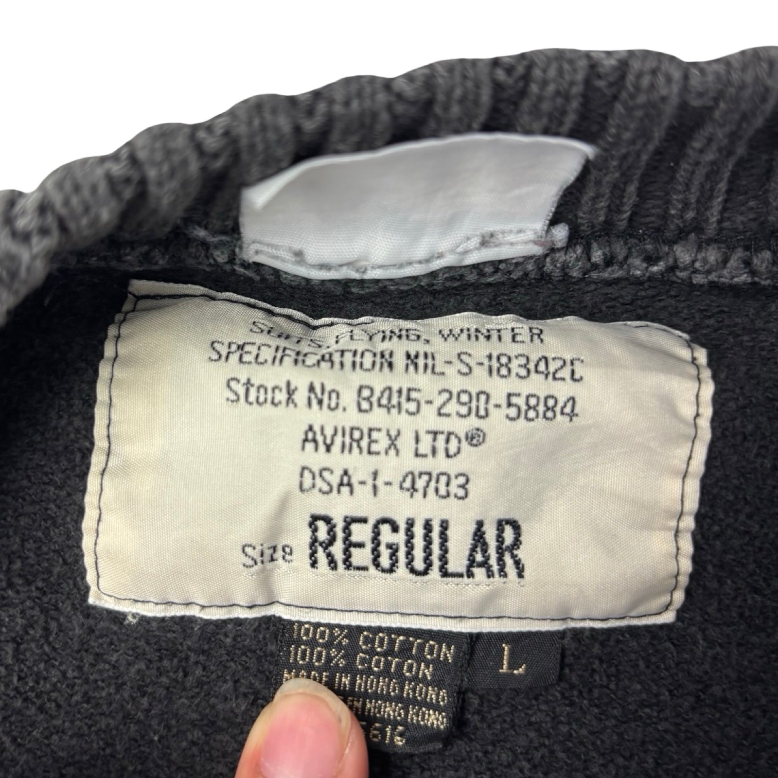 1990 Avirex U.S.S. Hornet Crewneck Faded Black
