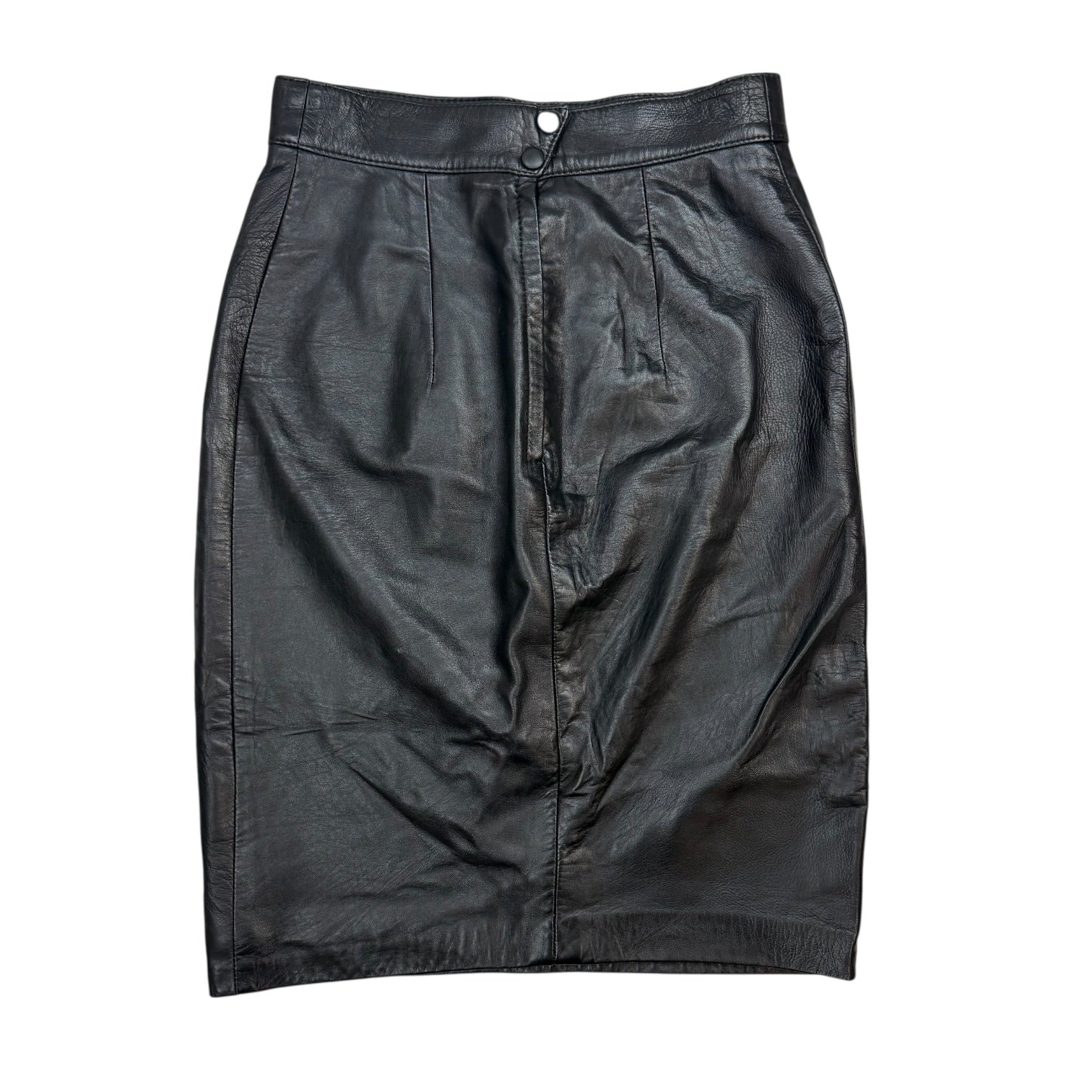 (W) Vintage Danier Leather Skirt Black