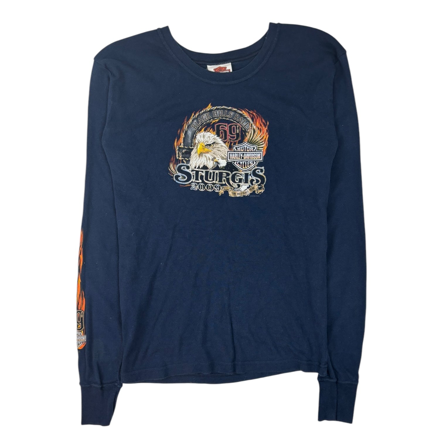 2008 Women’s Rapid City Harley Davidson Sturgis Long Sleeve Navy