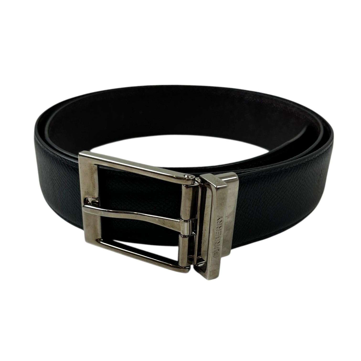 Burberry Reversible Textured Leather Belt Black/Brown