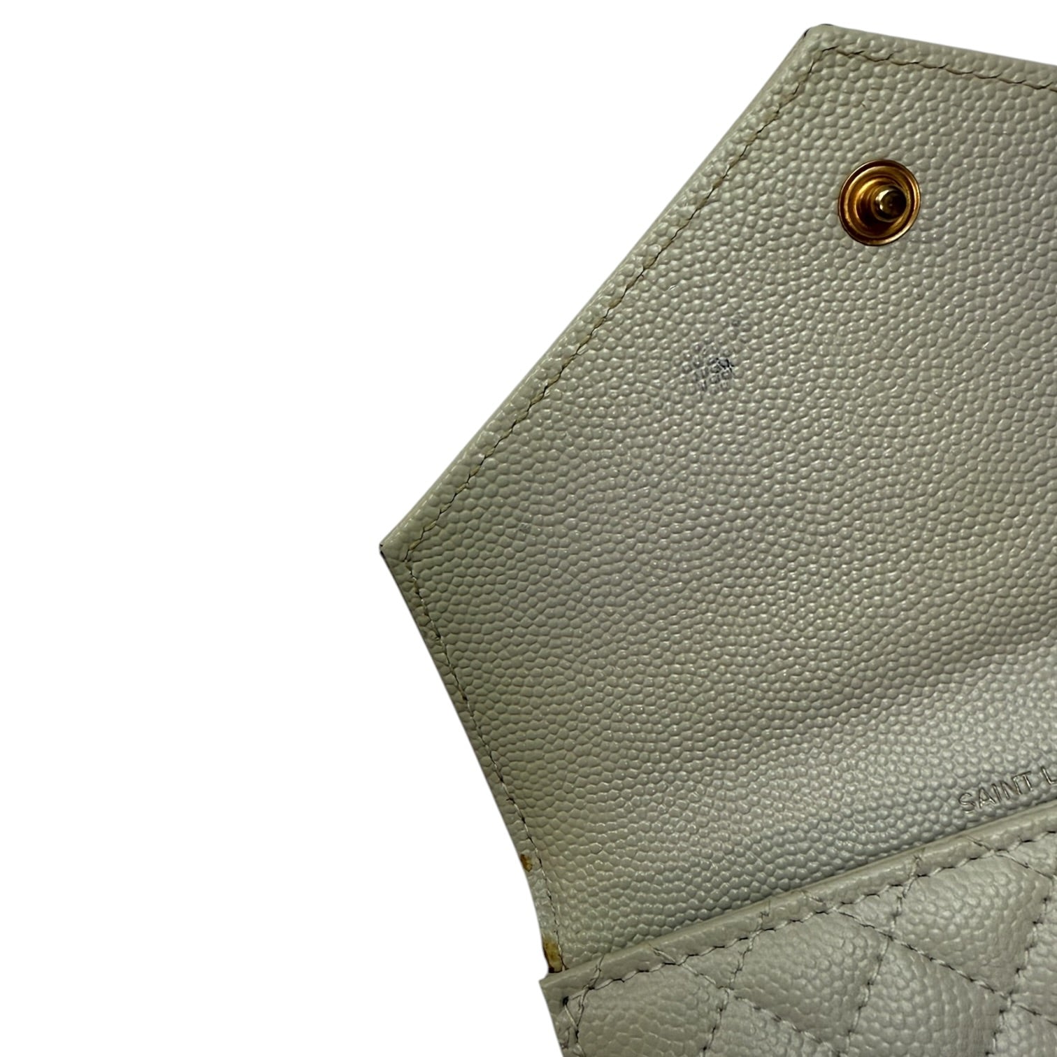 (W) Saint Laurent Envelope Compact Wallet Beige